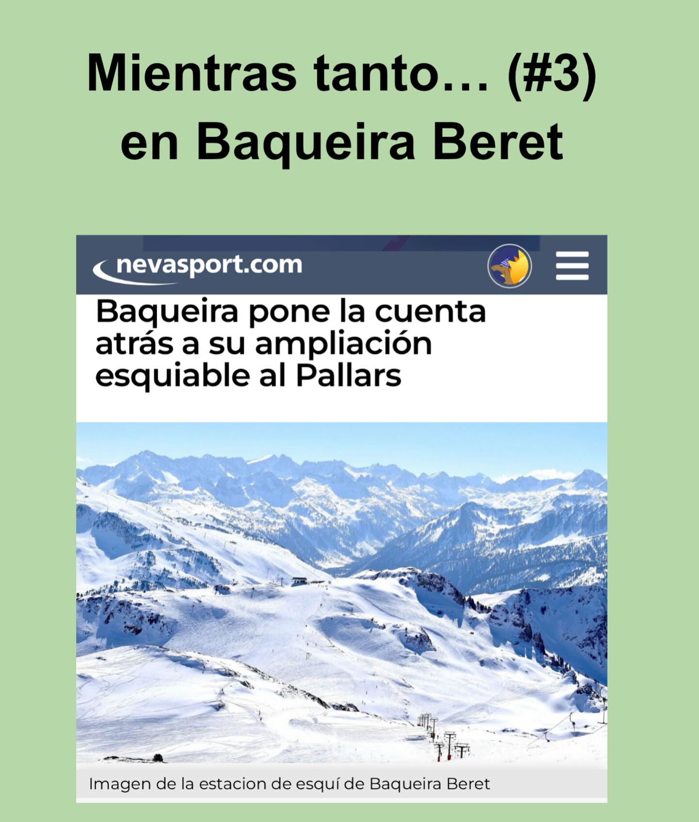 Y de nuevo felicitamos a #baqueiraberet por la excelente gestión de su magnífica estación durante tantos años y nos alegramos de su prometedor futuro.
Pero no podemos dejar de mirarnos en ese espejo y a pesar de los compromisos y avances del nuevo gobierno de Aragón, vemos como aquí todavia no hay la concreción necesaria por parte de las instituciones para hacer realidad la unión de las estaciones de Astún, Candanchú y Formigal.
Instamos a la DGA, y otras administraciones localed y provinciales involucradas a seguir dando pasos para hacer realidad la unión de las tres estaciones con proyectos concretos, plazos y asignaciones presupuestarias.
#uniondeestacionessi
#canalroya
#astún
#candanchú
#formigal
#PUCAF