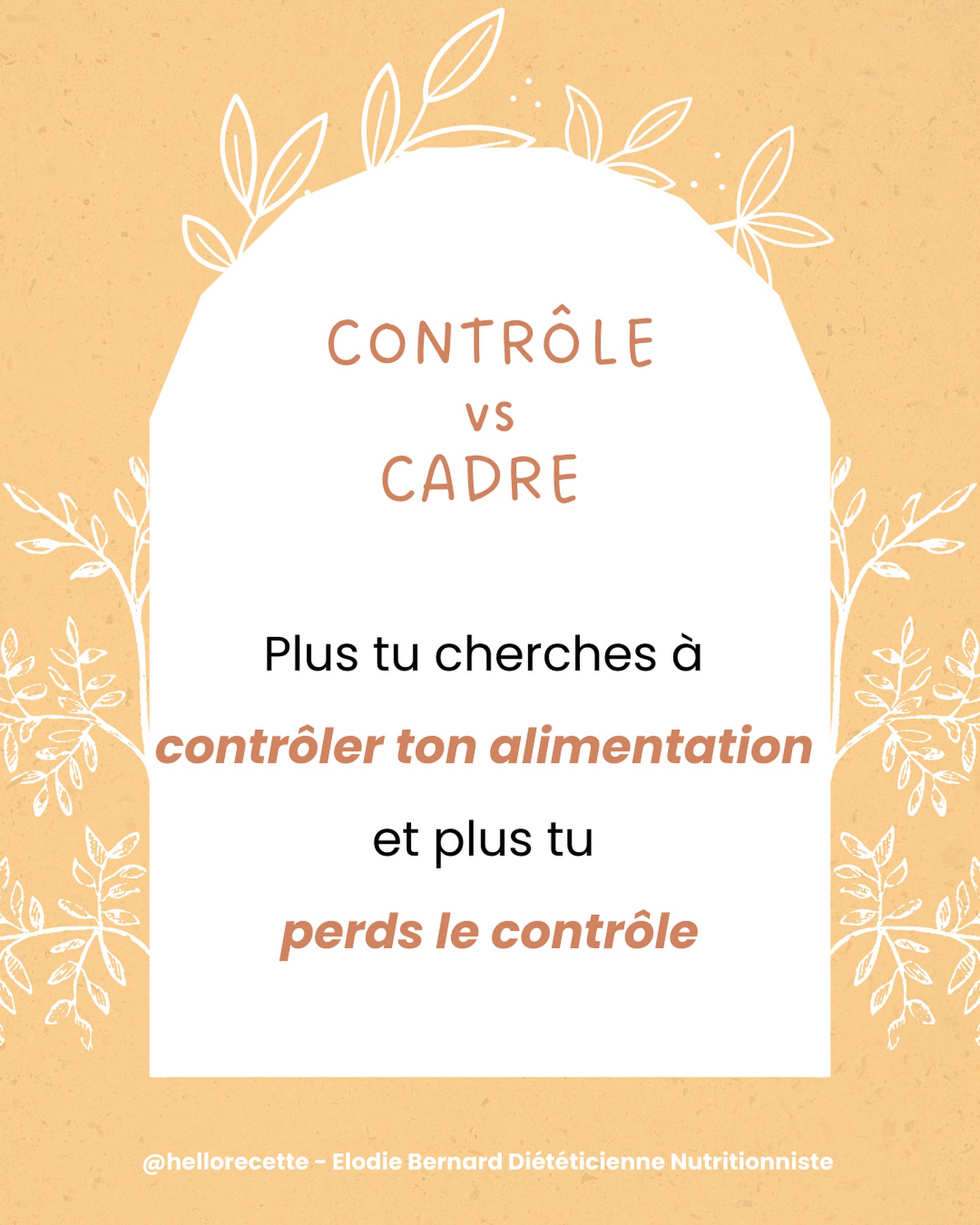 La différence entre le contrôle et le cadre
✨ Le contrôle c’est une rigidité ou chaque action va être jugée en bien ou en mal
Exemple : « j’ai mangé des légumes c’est bien je ne vais pas prendre de poids »
Ou
« Un resto non prévu oh non ça va gâcher tous mes efforts »
Mais je le rappelle :
IL N’Y A PAS DE BON OU DE MAUVAIS ALIMENTS !!
✨Le cadre c’est les choses qui te font du bien et qui sont importantes pour toi à ne pas négliger
Le cadre est flexible et il évolue avec t’a vie en fonction de tes besoins, tes envies et tes valeurs
Exemple : « c’est important pour moi de trouver 2 moments dans la semaine pour bouger mon corps pour mon bien être physique et mental»
🚩 Bien souvent quand le rapport au corps, l’estime de soi et le rapport à l’alimentation sont conflictuels ont est dans le contrôle pour ce rassurer, mais c’est aussi ce contrôle qui maintient ces insécurité corporelle, personnelle et alimentaire pouvant même mener à des troubles alimentaires et compulsions alimentaires
🫶🏻 Alors il peut être intéressant de ramener de la douceur, du sens et de la bienveillance dans les actions faites au quotidien
•
🌾 Elodie Bernard Diététicienne Nutritionniste
✨ Consultation à Angers, Jallais et à distance
🌙 17 rue de Chantilly 49000 Angers
🍋 elodieb.diet@gmail.com
🌻 hellorecettediet.fr
☀️prise rdv Doctolib
•
#alimentation #comportementalimentaire #tca #compulsionalimentaire #corps #selflove #bienveillance #dietetique #dieteticienne #nutrition #nutritionniste #poids #estimedesoi