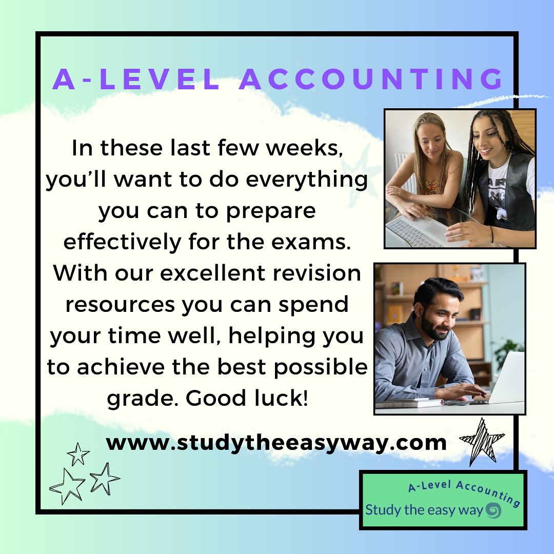 With only a few weeks to go, now is the time to really focus your efforts and to study as effectively as possible. With our range of revision resources, you can be assured that we’ll help you to prepare for those all-important exams. Please visit us at www.studytheeasyway.com or message us (via the website) with any questions. #alevelaccounting #alevels2024 #alevels #aqaaccounting
