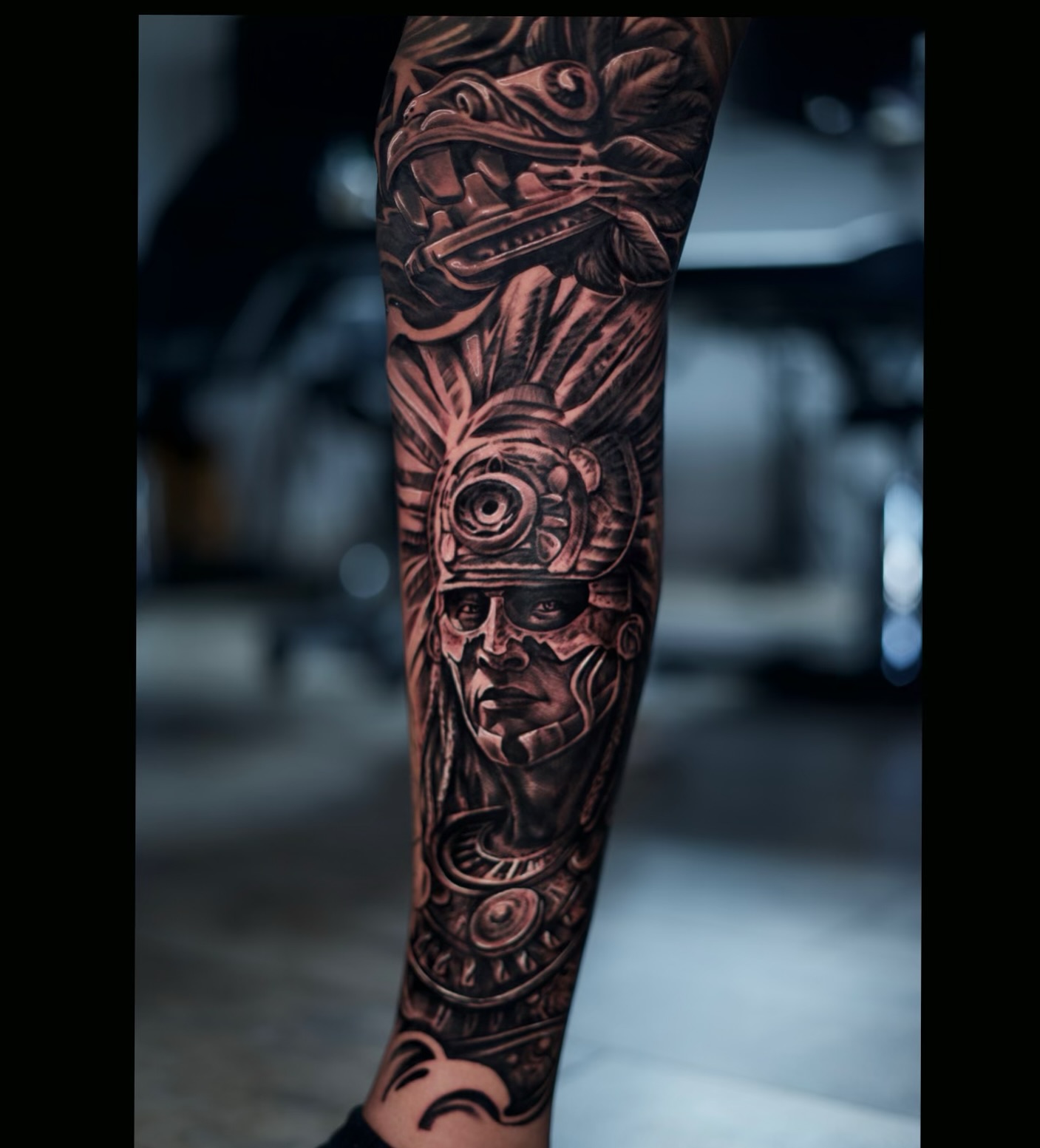 Check this out!!!piece done in two sessions in row done by @terrerotattoo_ #mantattoo #blackandgraytattoo #tampatattoo #trending #tampatattooshop #inked #downtown #womantattoo #fitnessmotivation #gym #legsleevetattoo #brandontattoo #mex #history