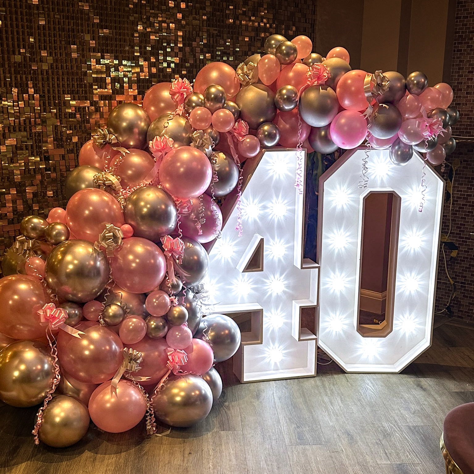 🎈✨ Witness the magic of our Decorations Department as they create a stunning half arch on our 4ft light-up “40” numbers! ✨🎈
We’re all about bringing your vision to life with the finest quality balloon art and decoration services. Your celebration deserves the best, and we’re here to make it unforgettable! 🎉
This spectacular setup was for a fabulous 40th birthday party! 🎂🎊
#PartyPerfection #BalloonArtistry #BirthdayBash #EventDecor #40thBirthday #CelebrationMagic #LightUpNumbers #PartyDecor #EventStyling #BalloonArch #PartyGoals #EventPlanning #DecorDreams #InstaDecor #CelebrationStation