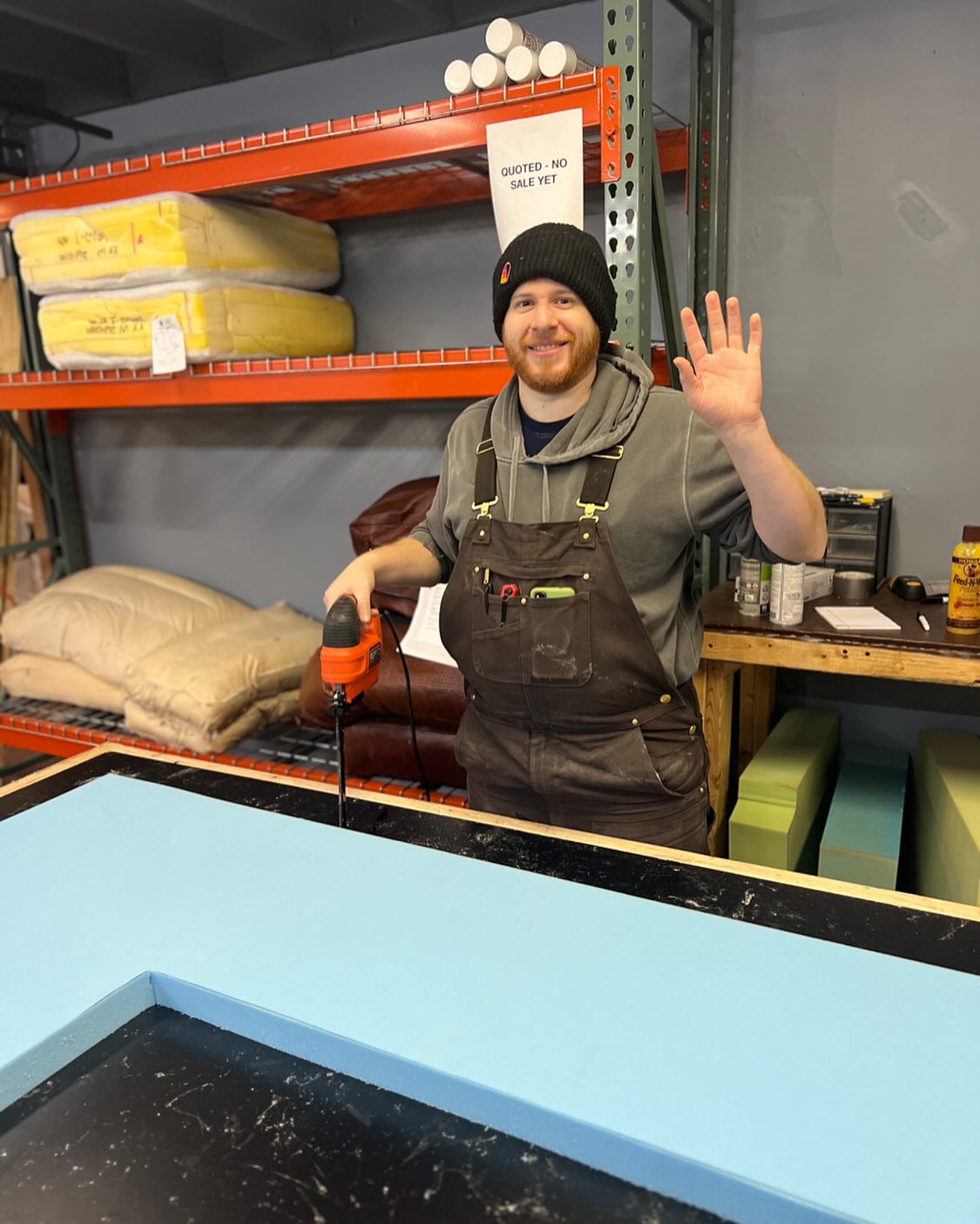 Say hi to Brad! He’s the newest member of the Old Town Upholstery and @foam.to.fit team. You can find him cutting foam and fulfilling new cushion orders most days. When he’s not here with us he’s creating as an incredible visual artist. Check out his work over at @bradleave!
#upholstery
#614living