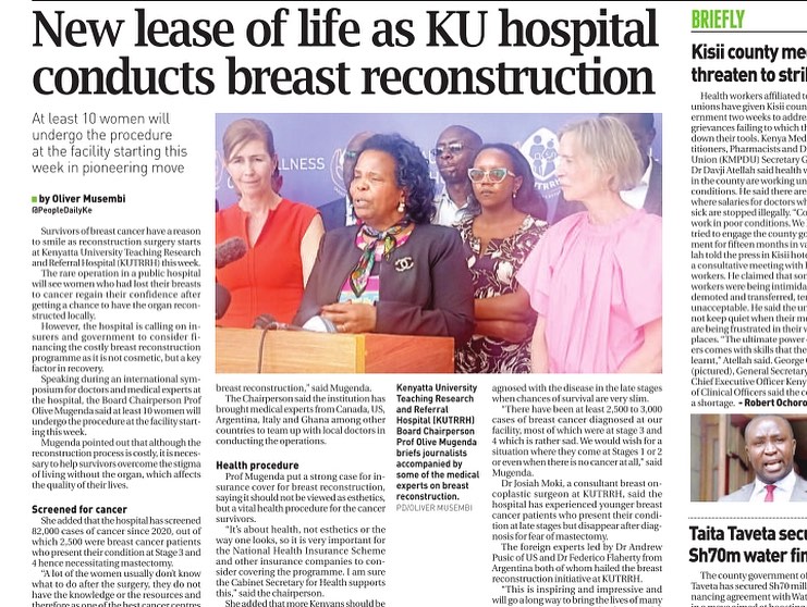 Survivors of Breast Cancer have reason to smile as an International Workshop for Reconstructive Breast Surgery is underway this week at Kenyatta University Teaching Hospital in Nairobi, Kenya.
The aim of the program is to provide a comprehensive educational opportunity for medical professionals and enhance the hospital’s commitment to offering the comprehensive breast cancer care.
A team of RWI Surgeons including
Dr Nancy Vanlaeken @nvlmedicalaesthetics
Dr Andrea Pusic and Dr Loise Kahoro @loisekahoro are thrilled to collaborate with a team of international Surgical oncologists, plastic and reconstructive surgeons and residents, nurses, and other allied healthcare professionals involved in breast reconstruction and cancer care.
Breast cancer Reconstruction Workshop @KUTRRH
PLEASE VISIT THE LINK IN OUR BIO TO LEARN MORE & TO DONATE 🤍
www.reconstructingwomen.org
#RWI @reconstructingwomenintl
#reconstructingwomeninternational #donate #womenhelpingwomen #help #nonprofit #nonprofitorganization #
@reconstructingwomenintl @drtonizhong @nvlmedicalaesthetics @dr.neuhannlorenzplasticsurgery
@dr.sarah_isenburg @katharina_isenburg @caitg.kwok @lhelliwellmd @pursuitofhapp.ines @maryanneog @rita_joana @mariechristinematthieu
@mcoriddi @loisekahoro