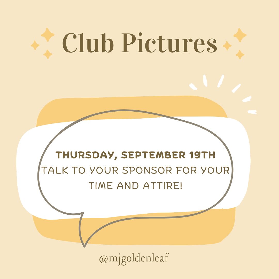 Please check grade level Google Classrooms and with your sponsors for your picture times!