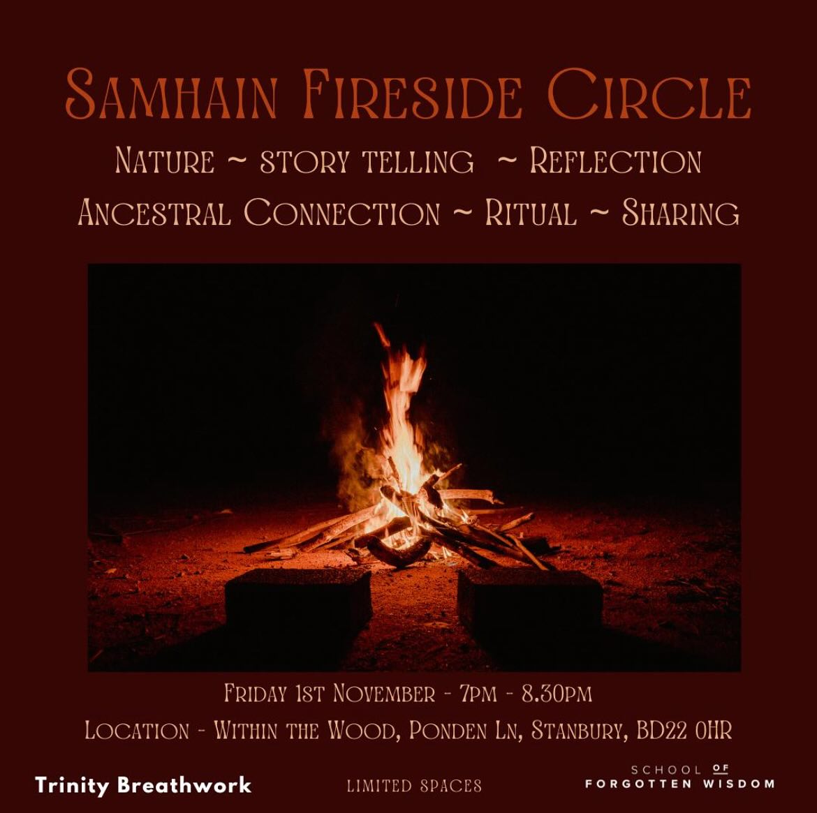 🔥 Samhain - Fireside Circle🔥
Nature ~ Storytelling ~ Reflection ~ Ancestral Connection ~ Ritual
Join myself and the beautiful @trinitybreathwork around the fire to honour and be within the energies of Samhain. The mid-point between Autumn Equinox and the Winter Solstice.
During this time the veils are super thin, making it a time to celebrate and remember our ancestors. As we bridge the gap between past and present there is time to reflect on the wisdom we have received and the gifts we have inherited.
Join us in this magical woodland hideaway where we will sit around the fire to share folklore stories, connect with our ancestors, reflect, pull oracle cards, drum and show gratitude through a fire ritual. There will also be an invitation to break bread with our ancestors by sharing some heart warming soup.
For more info and to book see the link in BIO 👆
#ancestralhealing#firesidecircles#samhain#samhainblessings#ancestralblessings#autumnblessings#sitaroundthefire#ancestralhonhour#samhainrituals