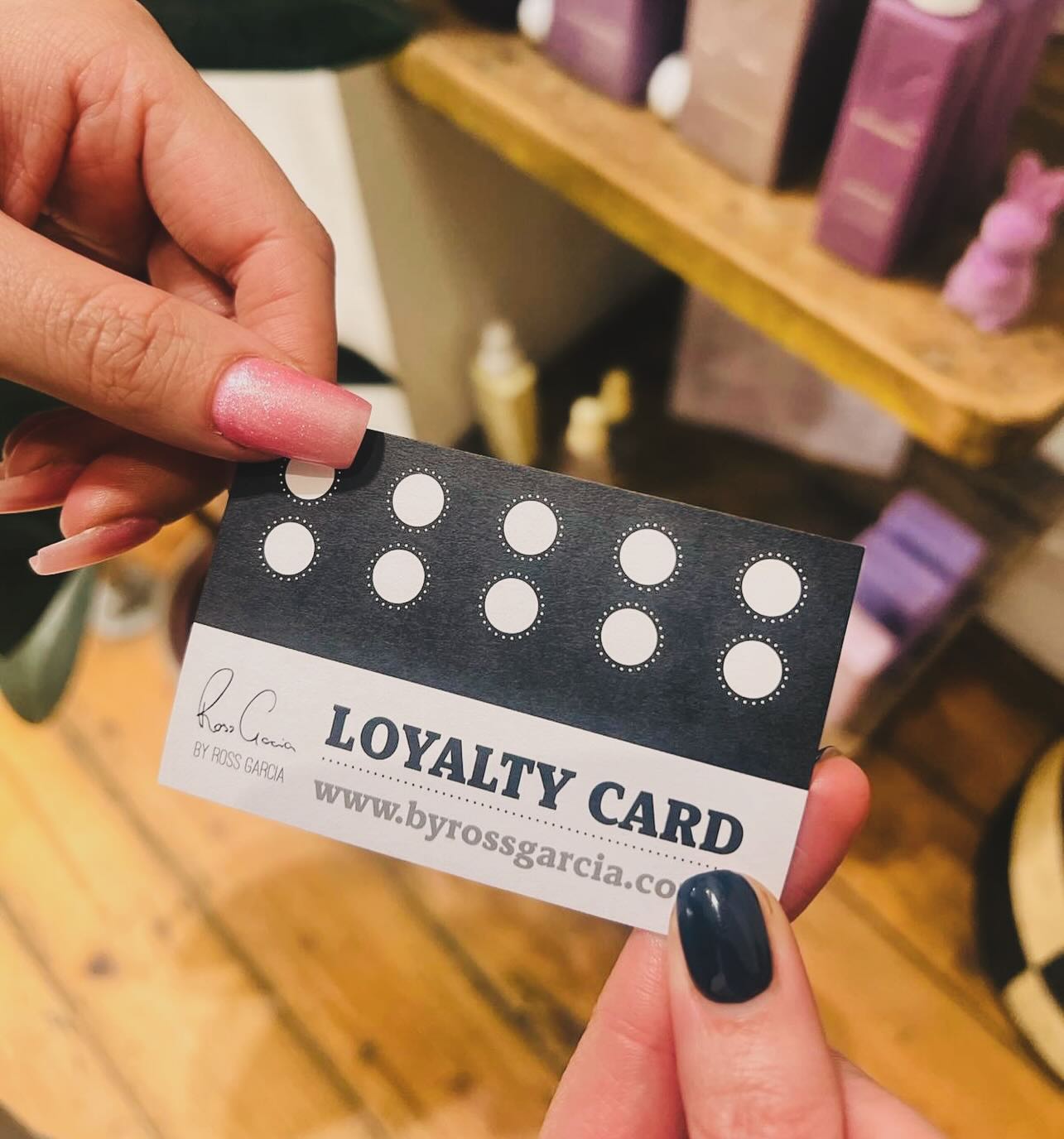 Don’t forget about our fantastic Loyalty Card.
Simply bring your card along with you to each appointment collect the stylist’s initials, then when completed receive £50 off your bill.
Call: 01962 853005
Email: info@byrossgarcia.com
Book online: www.byrossgarcia.com