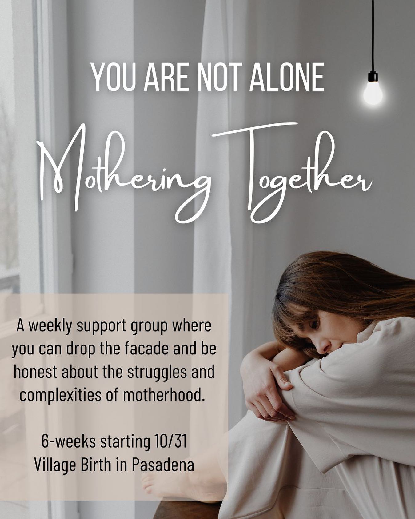 As a new mom, you probably expected to be over-the-moon with joy. But the reality is, many women really struggle to find their footing. You’re not alone in feeling overwhelmed, disconnected from your baby, or consumed with guilt and wondering, “Am I a bad mom?” It’s natural to feel terrified of anyone finding out, but it’s so much to go through alone.
Mothering Together is a therapist-led support group that offers a safe, nonjudgmental space to share your struggles and learn from others who get it. We're here to help you heal. Join us to start your journey toward healing and find comfort in community. 6-weeks starting 10/31 at Village Birth in Pasadena. See link in bio for more details. #postpartumdepression #motherssupportgroup #motherhood #selfcare #PostpartumSupport #YouAreNotAlone #SupportForMoms #mentalhealthmatters #postpartumdepressionsupport #postpartumdepression #postpartumanxiety #maternalmentalhealth
