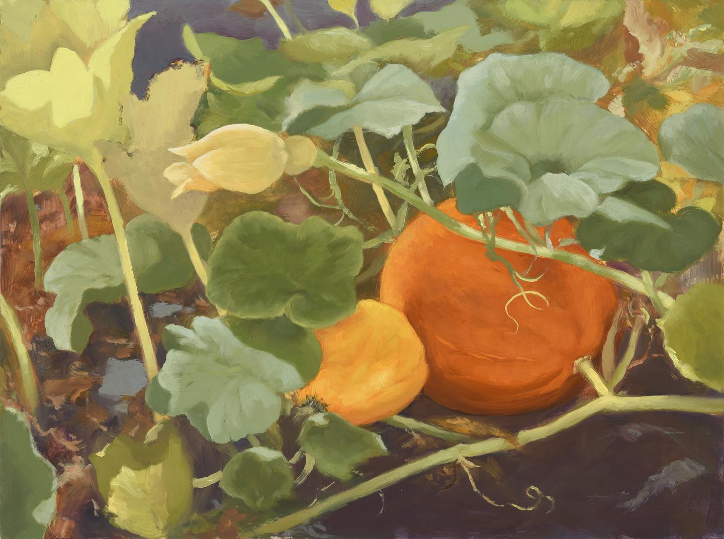 Fall is in the air. The light is gorgeous and the temperature is perfect. It’s that sweet spot between too hot and way too cold. We grew pumpkins this year (the only thing I grew besides strawberries and flowers) and that has been fun to watch. Hope you’re all enjoying this beautiful season. 🧡
#artpractice #doitfortheprocess #creativeprocess #artistlife #createeveryday #ldsartist #idahoartist #autumnvibes #pumpkinpainting #paintanyway #womenartists #pumpkins #pumpkinpatch #oilpainting #paintwhatyoulove #artcollector #emergingartist #artistsoninstagram #contemporaryart #contemporaryartist #fineart #artpractice #floral
#stilllife #stilllifepainting