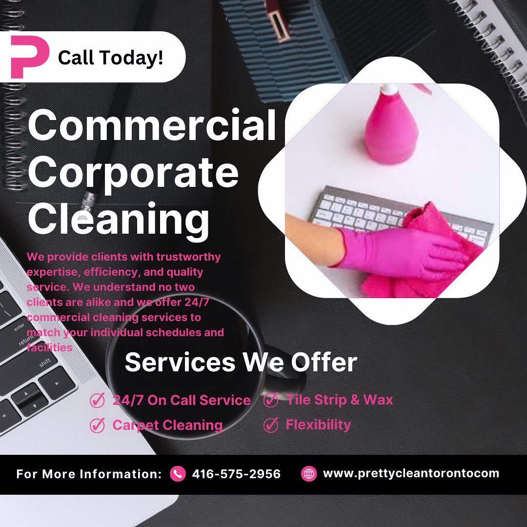 Transform your workspace into a beacon of cleanliness and productivity! 💼✨ Our commercial cleaning services are tailored to elevate your office environment. Sparkle with success! ✨🏢
#OfficeClean #ProfessionalCleaner #businesscleaning #prettycleantoronto #mississaugacleaningcompany #torontocleaningservice