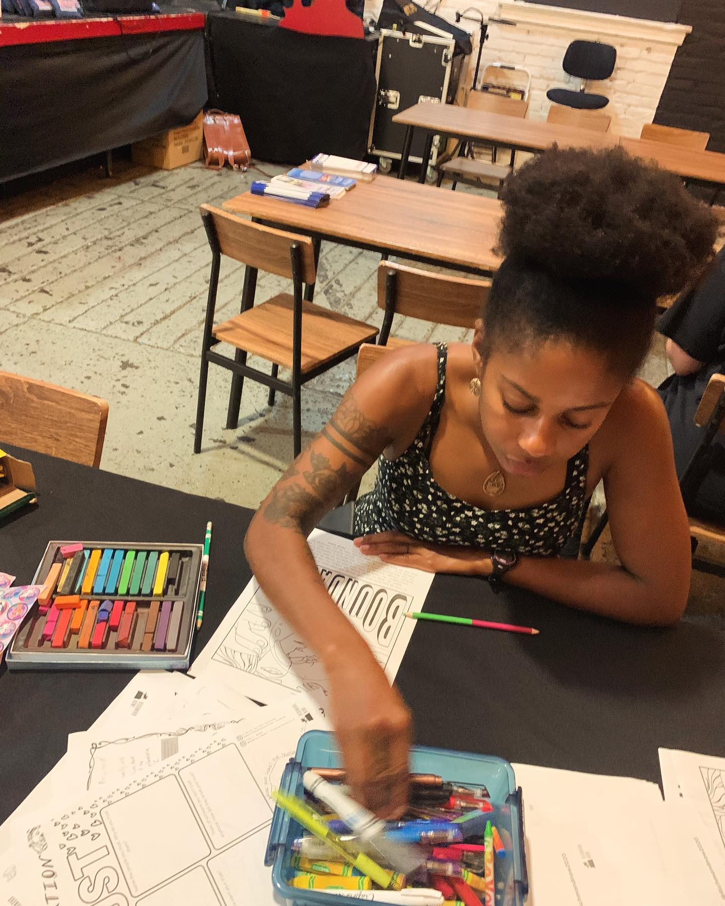 It was Community Care Night at @gallery5arts and we learned how to administer Narcan in an opioid overdose. Thanks Revive DBHDS @sillyheartsrva @queerrva
We had a table set up of coloring pages and had guests write questions they pose to other Richmonders for our new edition of Richmond Now!
Send us questions you want answered by your community.