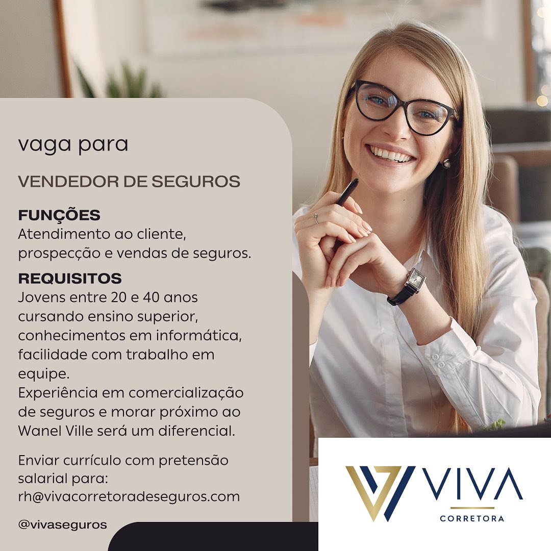 Venha fazer parte da nossa equipe! 🤩
3 meses de experiência, após contratação efetiva, salário fixo + variável, vale transporte, alimentação, plano odontológico.
Envie seu currículo! 🤝