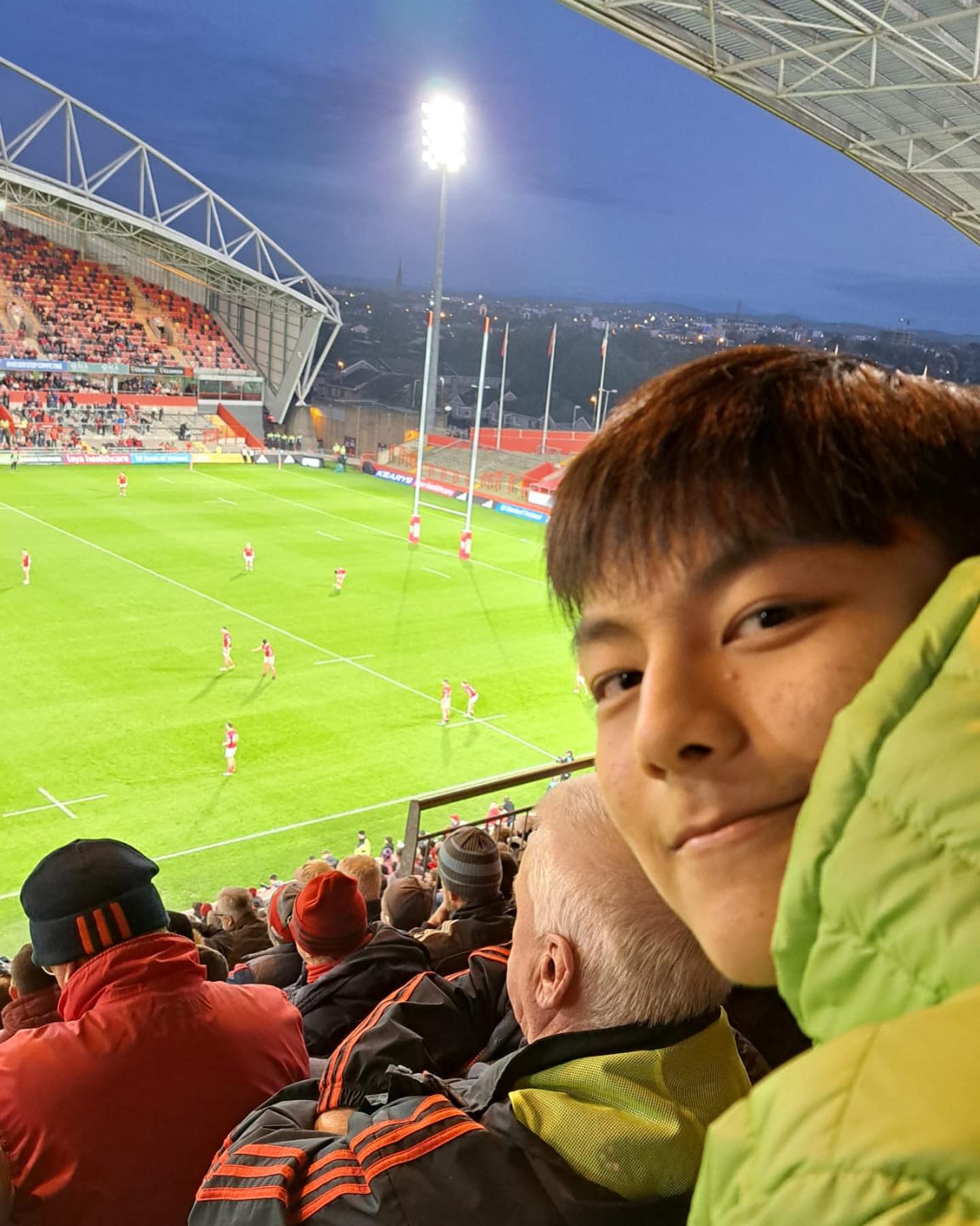 Watching Munster Rugby team in Limerick