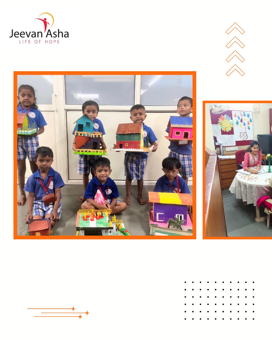 "๐ฝ๐๐๐๐ฃ๐ ๐๐ซ๐๐ง๐ฎ ๐๐๐๐ก๐ ๐ฌ๐๐ค ๐ข๐๐ ๐๐จ ๐ง๐๐ข๐๐ง๐ ๐๐๐ก๐ ๐ฅ๐ง๐ค๐๐ง๐๐จ๐จ ๐๐จ ๐ ๐ฅ๐๐ง๐๐ฃ๐ฉ ๐ฌ๐๐ค ๐๐๐ฉ๐๐ซ๐๐ก๐ฎ ๐ฅ๐๐ง๐ฉ๐๐๐๐ฅ๐๐ฉ๐๐จ ๐๐ฃ ๐ฉ๐๐๐๐ง ๐๐ค๐ช๐ง๐ฃ๐๐ฎ."
We assigned our children a project to build a house, encouraging parents to team up with them. It was heartwarming to see parents and children working hand in hand, creating not just houses but cherished memories.
In these communities, where parents often focus solely on earning a living, involvement in their childrenโs activities is rare. Through initiatives like project work, house visits, and parent-teacher interactions, we aim to bridge this gap and inspire parents to take a more active and positive role in their childrenโs growth.
#jeevanashaindia
#education #hopelearningcenter #children #hope #love #care
#students #charity #philantrophy