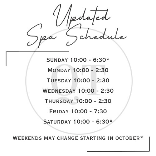 NEW HOURS IN EFFECT
Back to school is fast approaching and the Spa is going to be doing a schedule change again. I have added Wednesday’s as well but if you are wanting evenings or weekends, I highly recommend pre-booking.
I am always open to DM’s to see if I may have other evenings available. It depends on what QT husband and I can work out with our schedules. One of us has to man the salon or the spa while the other plays butler for the kids.
My weekends are most likely going to change once we receive competitive schedules and will have to work around those practice times.
We are also going away majority of September. If you need a spot, you need to contact us immediately. I am also only working for a few days the week we come back and will be heading out again on a business-related trip for a few days.
The new K-Beauty skincare line will hopefully arrive by Christmas for a full official 2025 launch. I am going to be altering a few current facial services since we will be EXCLUSIVE in Calgary with the brand new line.
My wax menu will also be going through some new changes for certain services so I can incorporate a more spa-esque Waxperience than your generic waxing service.
Our Body Services will also be going through a makeover and we will do an official re-launch probably later on in 2025.
A small price increase will be made starting January 2025 on some of my services to reflect the new changes. I am constantly trying to pivot the Spa into the direction I want it to go, but my schedule has been limited so I can only offer what I am able. Now that there’s more time and flexibility for me, I can fully resonate my ideals and my passion one step further for you all.
#yyc #yycnow #yycbusiness #yyclocal #calgarybeauty #yycspa #yycsalon #yycfacials #yycbrows #yycstylist #yycshopping #calgarysmallbusiness #yycbeauty #yycesthetics #yycfacial #calgaryhairstylist #yychair #yycsmallbiz #yycsmallbusiness #yycgirls #yycbalayage #yycskincare #calgary #yyclocal #yychomebasedbusiness #yychomebasedsalon #yychomebasedesthetics #yycwaxing #yycmen #yycskin