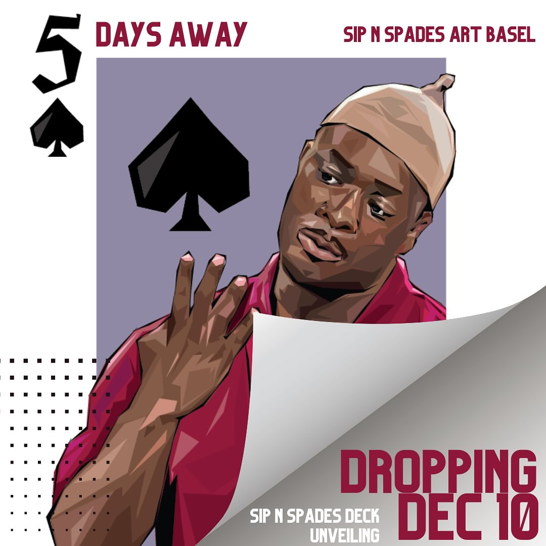 5 Days Away from the launch of our brand new Sip N Spades Spades Deck at Art Basel Miami on December 10th, 2024! Hit the link in our bio to attend our art installation and be the first to play with and purchase our Spades deck designed by GraphAtik
#sipnspades #artbasel #thelinkkupp #graphatik