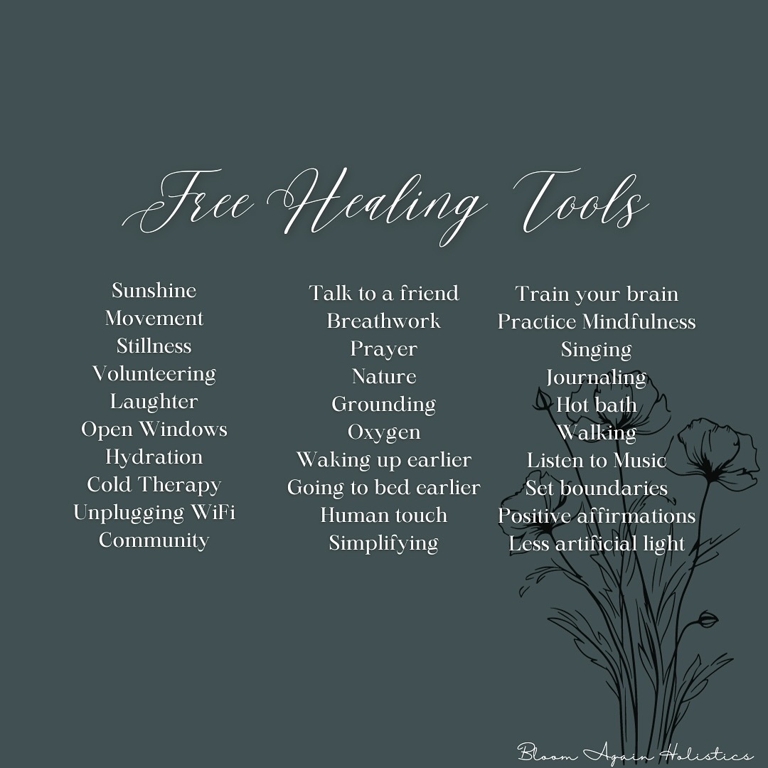 🫶🏼Now, more than ever, we need the reminder of all the free tools we have available to us this season ✨
What will you use today?
#blackfridaysale #blackfriday #blackfridaydeals #shopthelist #naturalhealing #freetools #sales #mothernature #mothernaturesgifts #peopleoverprofit #holisticliving #holisticlifestyle #holisticnutrition #bloomagain #bloomagainholistics
List inspired by @angigreene 💚