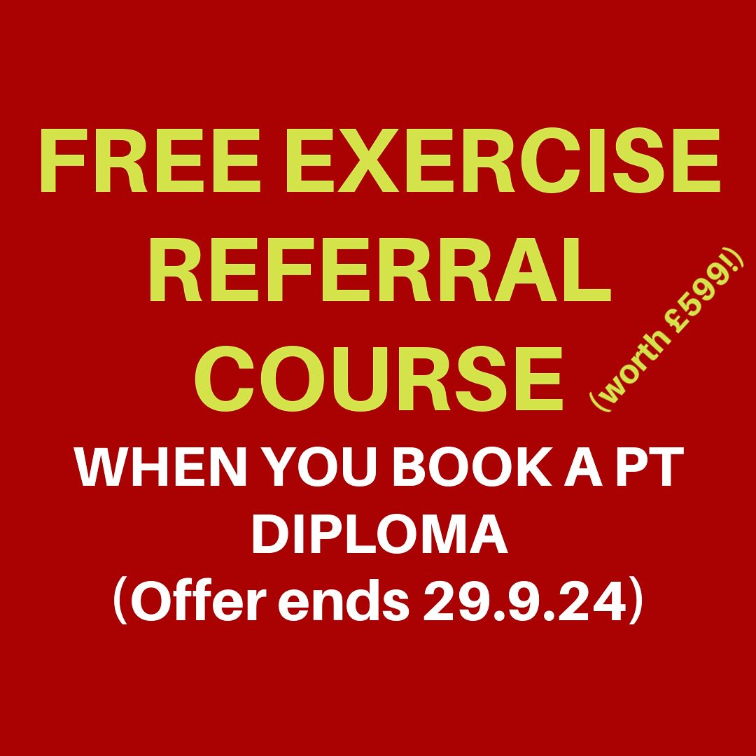 Being able to work with clients diagnosed with a medical condition gives you immense job satisfaction and opens up your market! For the next 7 days we are offering a FREE Exercise Referral qualification with all PT Diploma bookings!
#personaltrainer #exercisereferral