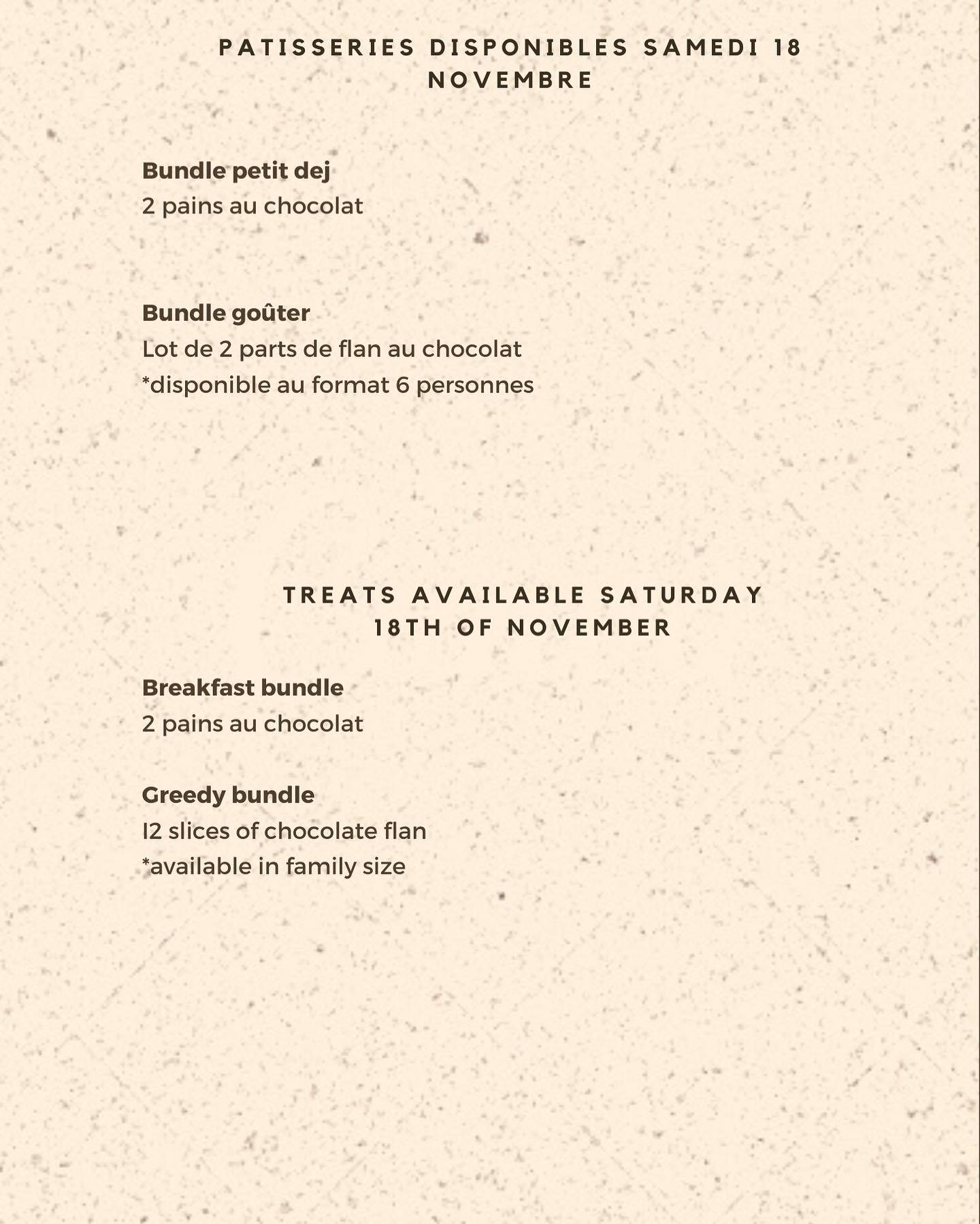 New menu for this weekend ! DM to order ✨