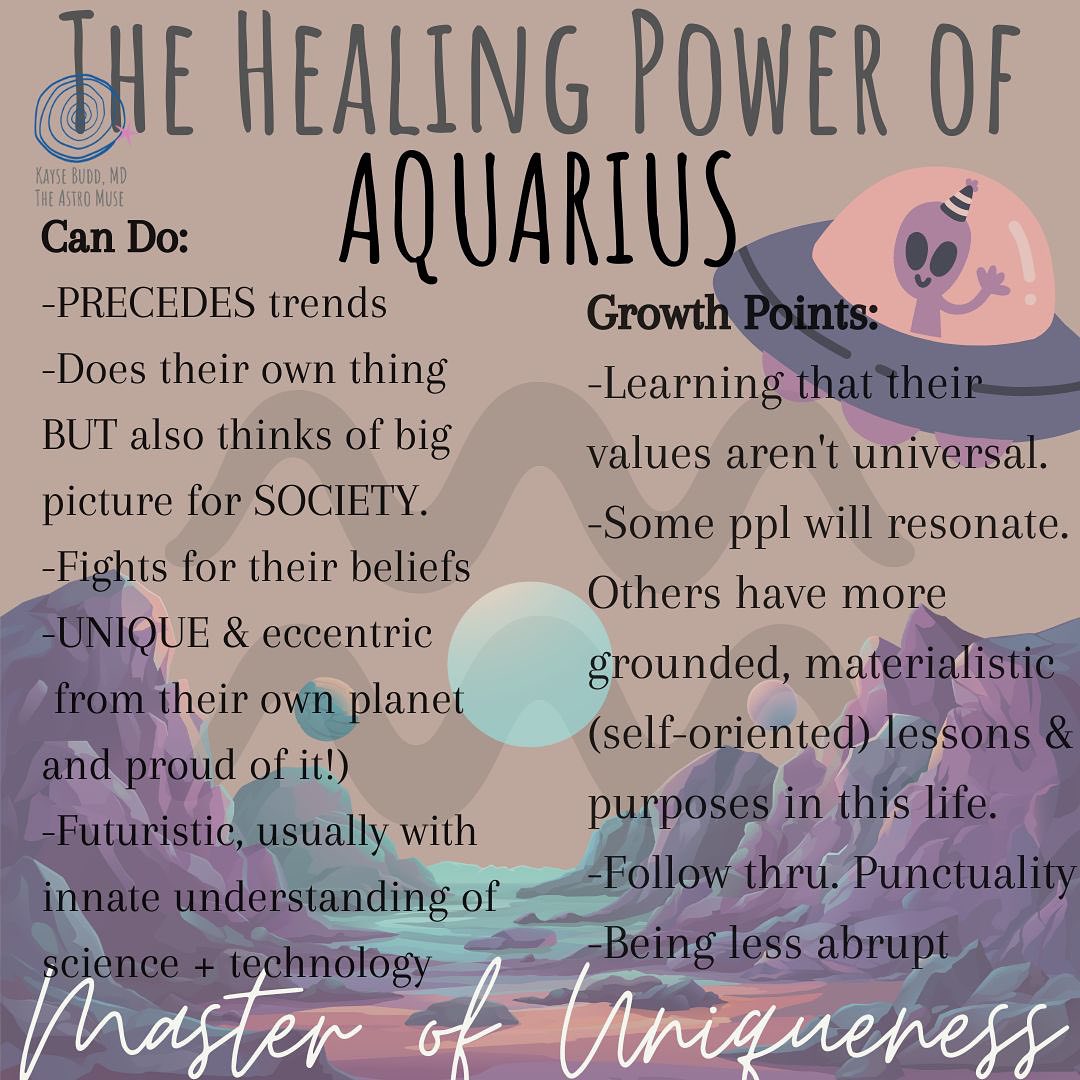 Happy Birthday Aquarians!! ♒️🦄🎂
.
This post is for you!! And for anyone who has an Aquarius in their life!!
.
Use this post to learn about your Aquarian partner, friends, family members, colleagues, and about the energy available (for everyone) during Aquarius Season, in general.
.
This post contains individual slides from previous posts and memes I’ve made over the past few years. Scroll back (or wayyy back) in my feed if you want to see the slide for your sign in the original post. I’ll also post an “All About —-(Your Sign)—“ during its season, too! 🙌
.
Which one of these (1-7) is your fave?? Who here is actually an Aquarius??? Do these resonate?? Anyone have an American Curl cat or an Akita dog?
.
🐶 Second set of “Your Sign as a Dog Thought” memes coming soon. They seem to be morphing into funny little poems for the second set, which is prob due to the moon being in Pisces while I was working on them today. I tend to drift into poetry mode when the moon is in Pisces. Tbc on that!
.
For now, hope you enjoy these Aquarius vibes!! Hug an Aquarius. Tell them a joke. Buy them a book. Tag your friend!
.
.
📌 Check my link for sessions, articles, ebooks, and more!
.
😘 smiles 😜
.
#aquariusseason #aquario #aquarius #astrologylove #aquariusmemes #learnastrology #uranusmademedoit