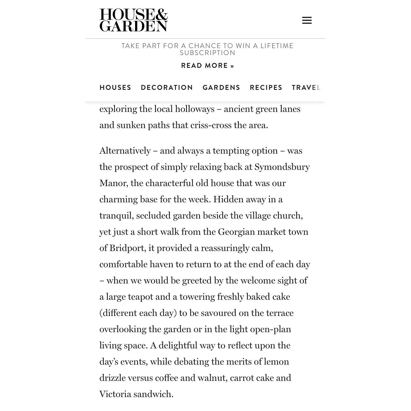 We were pleased to see Symondsbury Manor featured in a recent article in House & Garden magazine regarding the very successful G&T Garden Tours who used Symondsbury Manor as their base for the week.
Read the full article here: https://www.houseandgarden.co.uk/article/garden-tour-holiday-uk
#symondsburymanor #symondsbury #dorset #bridportholidays #bridportlife #bridportdorset #jurrasiccoast #dorsetcoast #dorsetholidays #countryholidays #countryholidaysuk #englishmanorhouse #englishmanors #englishmanor #englishmanorhousestyle #selfcateringaccommodation #selfcateringholidays #selfcateringholidaysuk #selfcateringholidaysdorset #dorsetholidays #uniqueholidayrentals #holidayrentalsuk #manorhouse #uniquehomestays #houseandgardenuk #houseandgardenmagazineuk #houseandgardenmagazine #houseandgardenstyle #houseandgarden