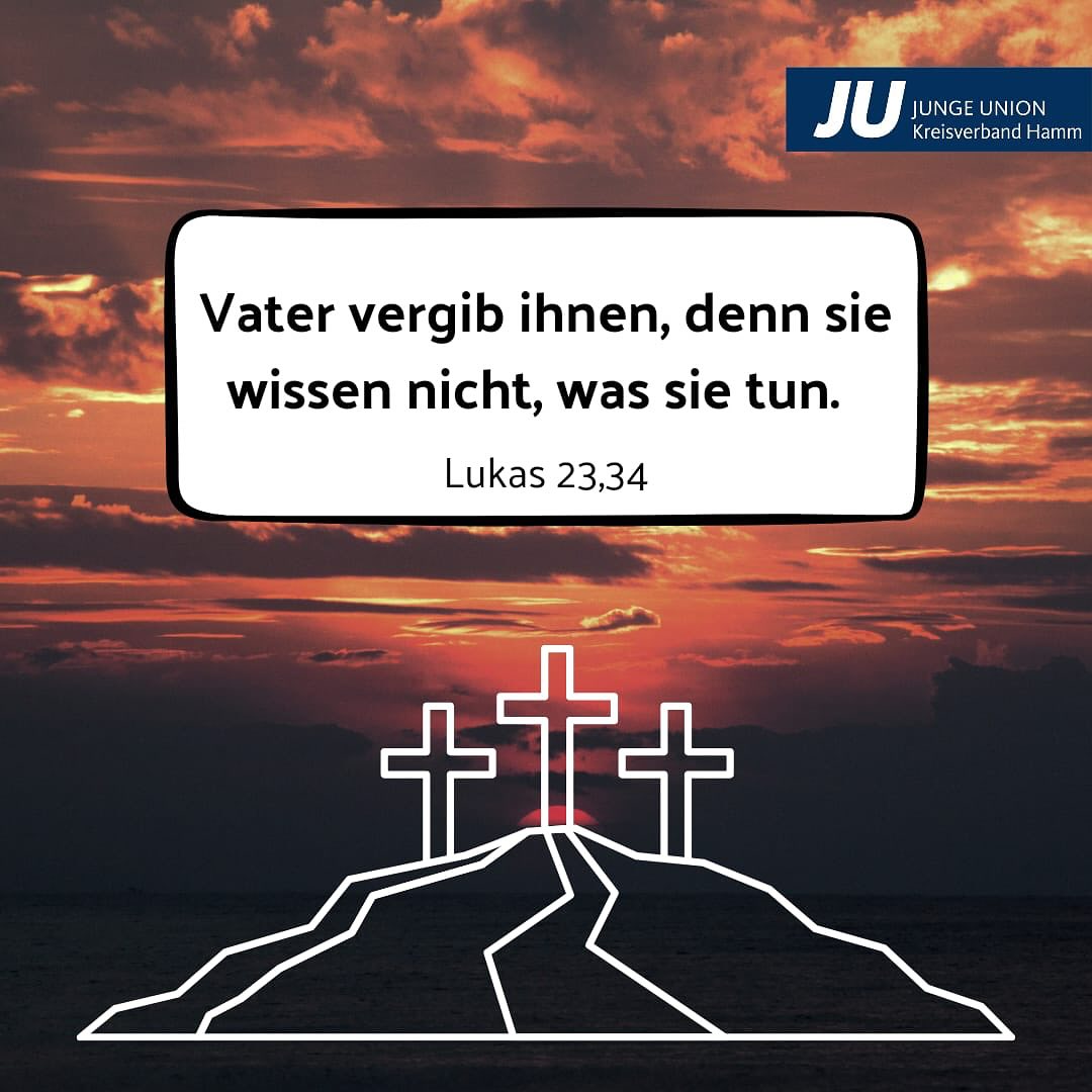 „Jesus aber schrie noch einmal laut auf. Dann hauchte er den Geist aus. Da riss der Vorhang im Tempel von oben bis unten entzwei. Die Erde bebte und die Felsen spalteten sich.“
Wir wünschen allen einen gesegneten #karfreitag
#fastenzeit #osterzeit #glaube #jungeunion #jungeunionhamm