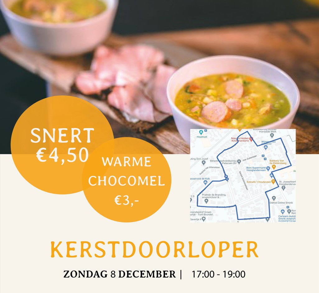 Wellicht heeft u het al voorbij zien komen maar a.s. zondag is de @kerstdoorloper_ en wij staan op de route!๐
U bent hier welkom om te luisteren naar muziek en op te warmen met een kom snert of warme chocolademelk met slagroom. U komt toch ook?๐๐
Kerstdoorloper #hooglanderveen #houteveen #kerstroute #Muziek #lichtjes #gezelligheid