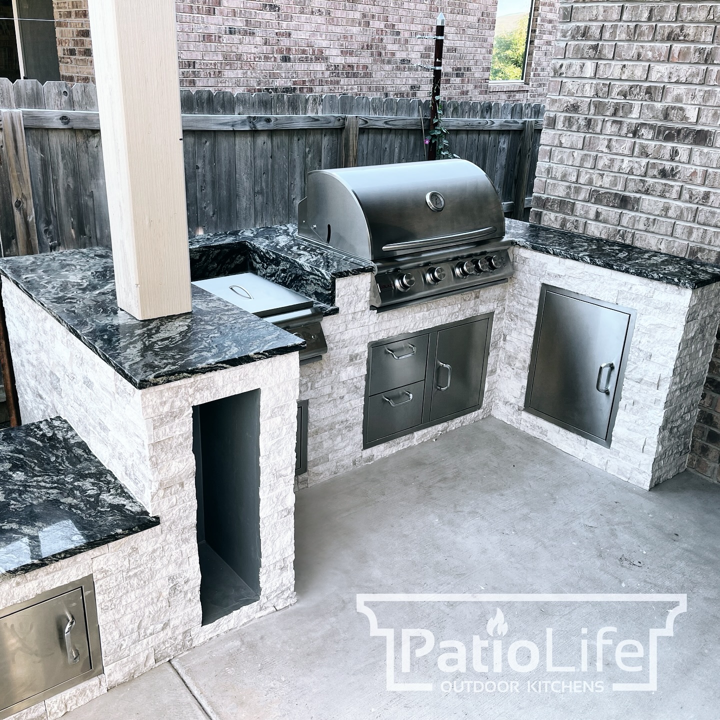 We custom build our outdoor kitchens to fit perfectly into your available space! #PatioLife
