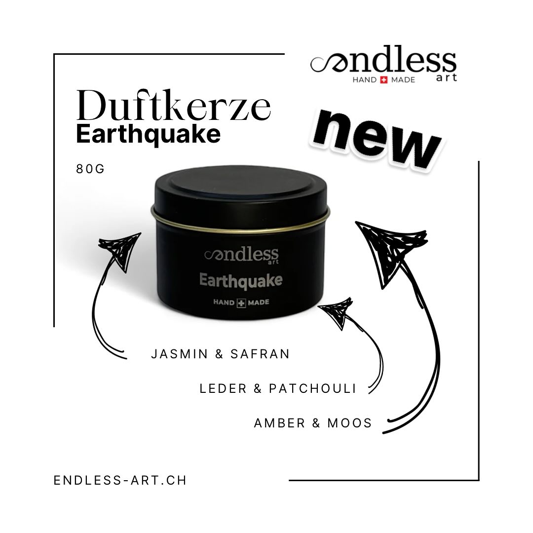 Entdecke den NEUEN Duft von Endless art…. Earthquake ist ein floraler und gleichzeitig herber Duft.
#duftkerzen #home #swissmade #suisse🇨🇭 #raumduft #geschenkideen