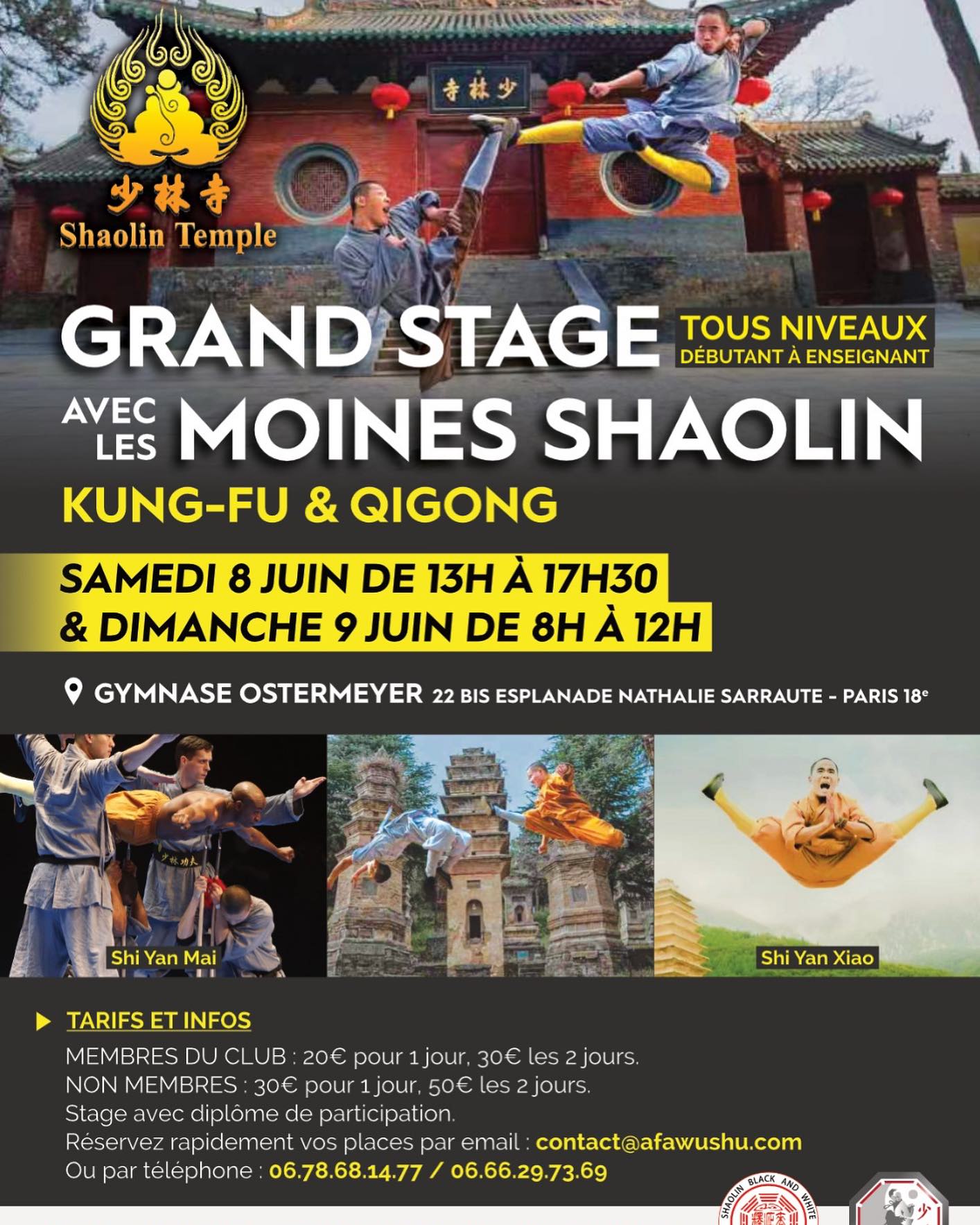 Venez nombreux assister à ce week-end de découverte et d’apprentissage du véritable savoir Shaolin 🔥🔥🤩