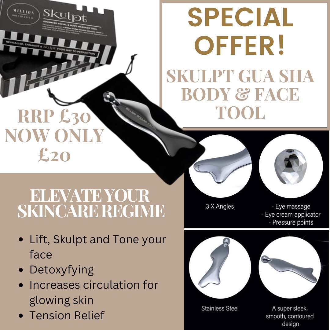 I’m sharing my secret for……
Sculpted, glowing skin 🤍
With the Skulpt Gua Sha Face and body tool 💫
An effective sculpting tool because you are able to ignite your skins natural healing ability, By manipulating the tissue and muscles of the skin to function at a more optimal level.
WHAT IS SKULPT GUA SHA TOOL?
Gua Sha is a traditional Eastern asian practice that translates in english to “scraping the pain away”. This practice has been adapted from a full body vigorously detoxifying treatment to a beautifying relaxing ritual for the face, neck and decolletage.
Benefits include:
💫Tone,firm and lift sagging skin
💫Reduce inflammation, puffiness and dark circles
💫Brighten complexion
💫Minimise fine lines and soften wrinkles
💫Diminish redness and blemishes
💫Stimulate the production of collagen and elastin
💫Regenerate facial tissue
💫Relieve tension amd muscle pain
💫Increase the skins ability to absorb vital nutrients and skincare
💫Purify tissue and oxygenate the skin
💫Regulate the free flow of Qi and blood
Gets yours from today
www.hgskincare.co.uk
#skincare #sculpt #glowingskin #selfcare #detox #skinhealth #tools