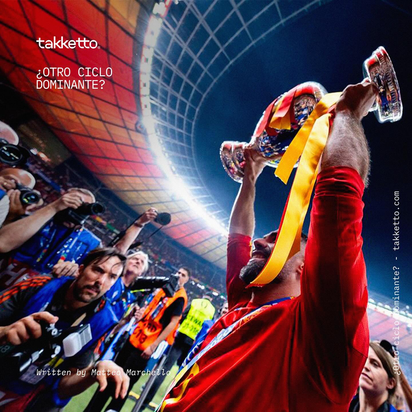 Spain has won the Euro 2024 in Germany, and they did it deservedly, proving to be the strongest team and the one with the brightest stars in the entire competition. England lost the final as they did in the last edition, leaving a bitter taste in the mouths of their fans, who were convinced that this could really be the right time.
The path of Spain and England in this Euro, however, could not have been more different. The Iberian team, in fact, had a flawless run, winning all the matches played and continuously showcasing their strength, establishing themselves as the tournament favorites from the initial group stage and maintaining this role until the final whistle of the final. England, on the other hand, was presented at the start as a solidly accredited team to finally bring it home but failed to live up to expectations and, in fact, was more criticized than praised throughout the continental competition.
It was the Euro2024 of the very young Spanish champions: Niko Williams and Lamine Yamal dazzled during the competition, proving not only to have the future of European football at their feet but also the present. Both were key in taking the lead: the assist was provided by the Catalan youth player while the goal was scored by the Basque winger.
Conversely, English stars Bellingham and Foden should have given more, given the season they had with their club teams; the former was instrumental in Madrid’s double with the Casa Blanca while the latter had enormous merits in the Premier League won by City under Guardiola.
La Roja’s fans have a lot to celebrate: the trophy lifted on the night of the Olympiastadion was the culmination of the competition, but for the Spanish national team, it seems to be the starting point of another dominant cycle in Europe and the world.
Written by Matteo Marchello @brigatacavallino
#spain #euro2024 #england #footballhistory #art #footballart #takketto_