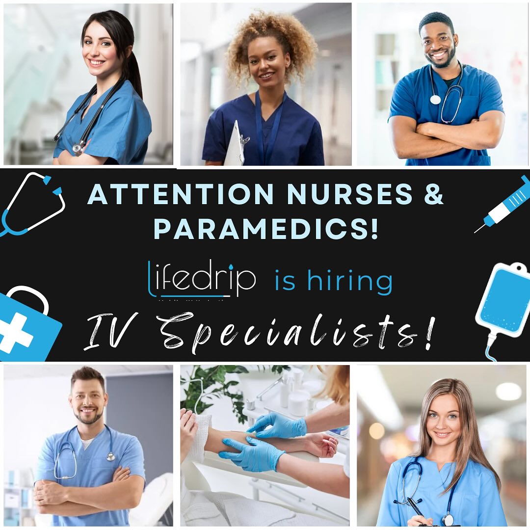 Are you a nurse or paramedic skilled in IV placement? Do you like to working in an independent and creative work environment?
What if your patient population was thankful, friendly, and relaxed clientele who are thrilled to see you? Would you love to get out of the hospital, set your own schedule, and even get tips?
Would you like to provide holistic treatments that help people feel better immediately? If so, you may be a great candidate!
Send your resume to info@thelifedrip.com or call 775-393-9644 to learn more. 💧💉🩺
#ivspecialist #nurse #paramedic #registerednurse #ivplacement #ivhydration #medic #vitamintherapy #reno