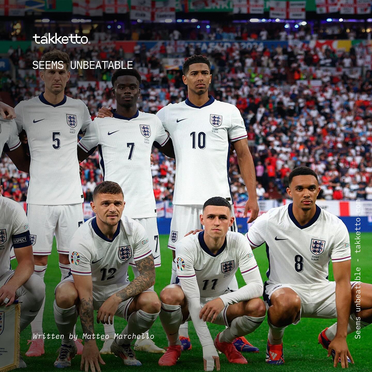 For some years now, England has hosted the football championship that generates the most interest in terms of fans on a global level. This translates into the league that generates the highest revenue from any item on the balance sheet: stadium admissions, merchandising, and especially TV rights. In fact, the Premier League has become a league of its own, as none of the other European championships can reach a comparable level of income.
With these starting conditions, one would expect English club teams to have overwhelming power in continental competitions and the national team to dominate internationally. Yet, reality gives us a completely different scenario: at the club level, Manchester City and Liverpool have had some success, but mostly had to settle for the crumbs left by others (especially Real Madrid); at the national team level, however, England’s recent history is a series of spectacular failures preceded by very high expectations.
The anticipation for Germany ‘24 followed the same script as the other times: the English team seems unbeatable, but what really attracts interest is the single thing that could potentially go wrong and ruin the English dreams of glory.
The series of “illustrious” exclusions - above all that of Grealish - had already ignited the pre-tournament debate, and it will probably be a constant throughout the tournament if things do not go as expected.
However, the start of the European Championship seems to have been positive for England. The debut against Serbia was less difficult than expected, the Three Lions approached the game aggressively from the start, finding the net in the early minutes with Jude Bellingham, the anticipated protagonist of the entire competition.
Written by Matteo Marchello @brigatacavallino
#englandteam #bellingham #footballhistory #art #footballart #takketto_