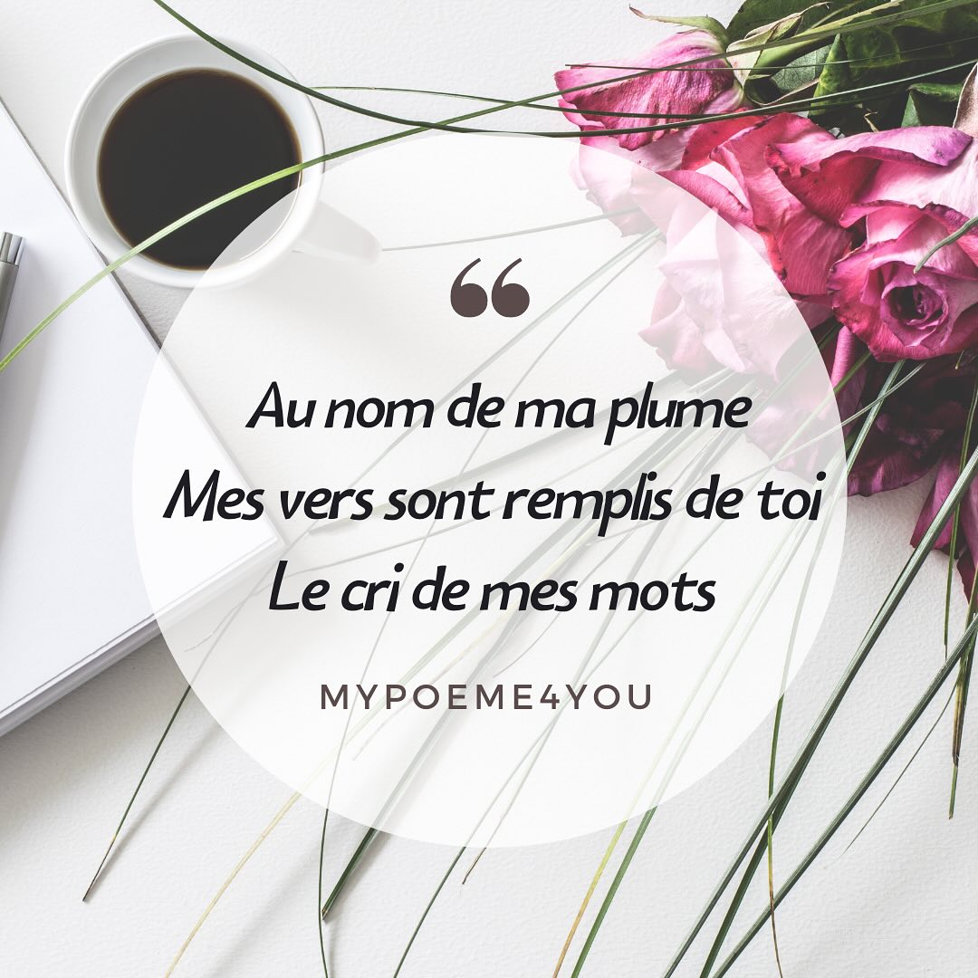 🖋️Au nom de ma plume
Mes vers sont remplis de toi
Le cri de mes mots🖋️
#haikuenfrancais #haikupoesie #haiku #poesiefrançaise #mypoeme4you #ecritureintuitive #quinporteletemps #haïkufrançais