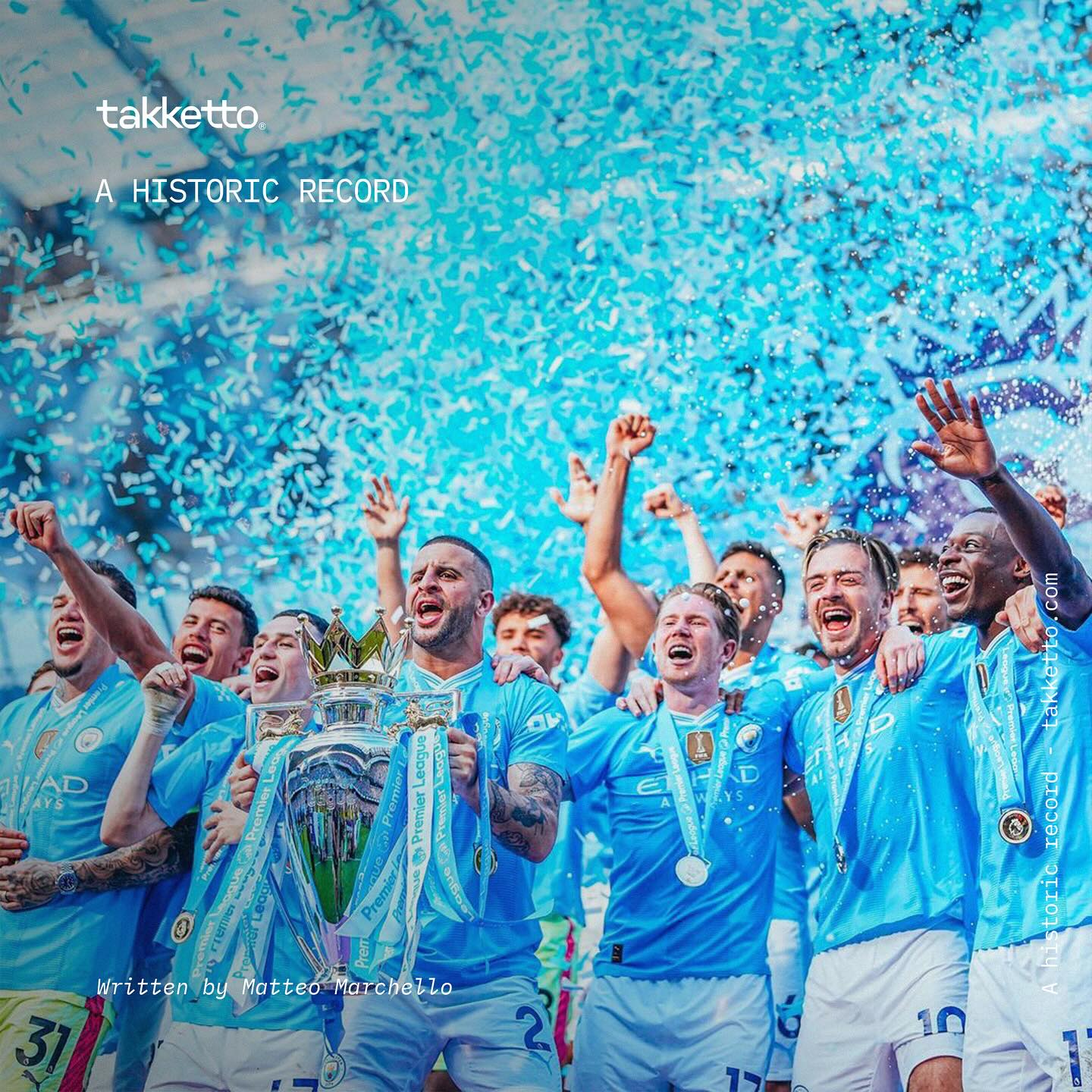 In the end, the Premier League went to Manchester City, who won it for the fourth consecutive time, setting a historic record, as no other team had achieved this feat until now. They did it after a fiercely contested battle with Arsenal, after what was for long stretches even a three-way race with Liverpool.
Klopp’s men - in their last experience on the Reds’ bench - were in the running until five matchdays before the end of the season, when they faced Everton, who by winning the Merseyside derby effectively knocked them out of the title race.
In the last month, therefore, the contest remained the same as the previous season: a very close confrontation with Arteta’s Arsenal, who once again proved to be a splendid team but unable to prevail over Manchester’s juggernaut. The Gunners lacked the ability to land the decisive blow when the team seemed to be in better form than Guardiola’s. With a victory at the Etihad in the head-to-head clash, Arsenal would have secured the title; the draw, however, left everything in question.
From that moment on, City hit the high gears, and Arsenal was left with nothing but hoping for a misstep from their rivals. And indeed, the most iconic moment of this season was the match between City and Tottenham, the penultimate of the season.
From the clash at the New White Hart Lane, a City misstep could have allowed a sensational overtake by Arsenal heading towards the finish line. In this paradoxical scenario, where the red-and-white fans had to hope for a victory from their hated Spurs rivals, the stumble did not come. City won 2-0, with a major scare from a colossal chance wasted by the rival striker Son at 1-1, and they found the path to success clear.
Written by Matteo Marchello @brigatacavallino
#mancity #arsenal #footballhistory #art #footballart #takketto_