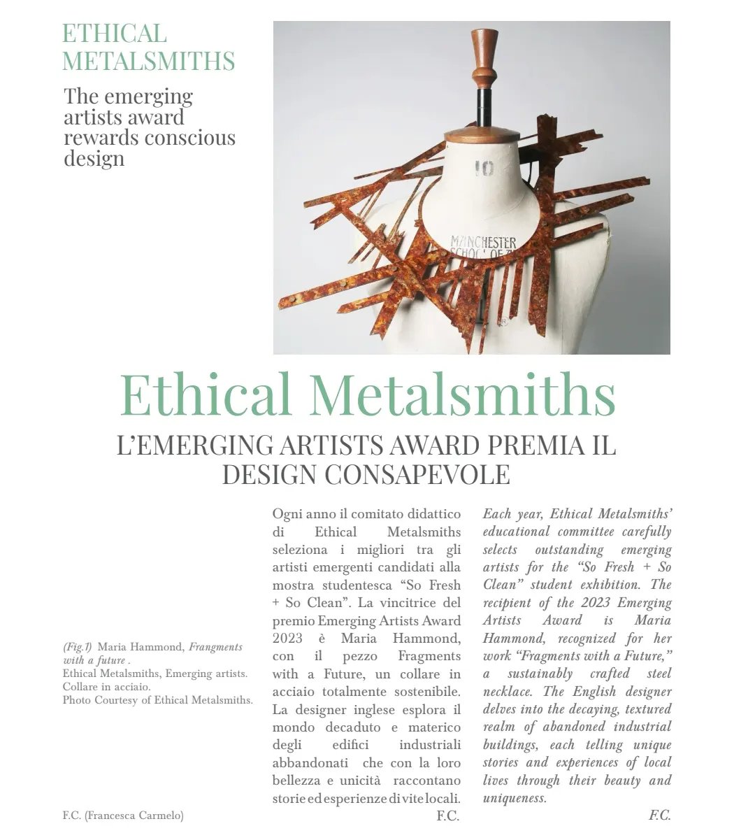 Proud to be featured in this year's Alkimiya Magazine- an Italian publication on jewellery trends. Sign up to their mailing list and I think they'll send the link to the latest edition.
www.alkimiyamag.com #alkimiya @alkimiyamag #jewellerydesign #jewelry #jewellery #contemporaryjewellery #rust #rusty