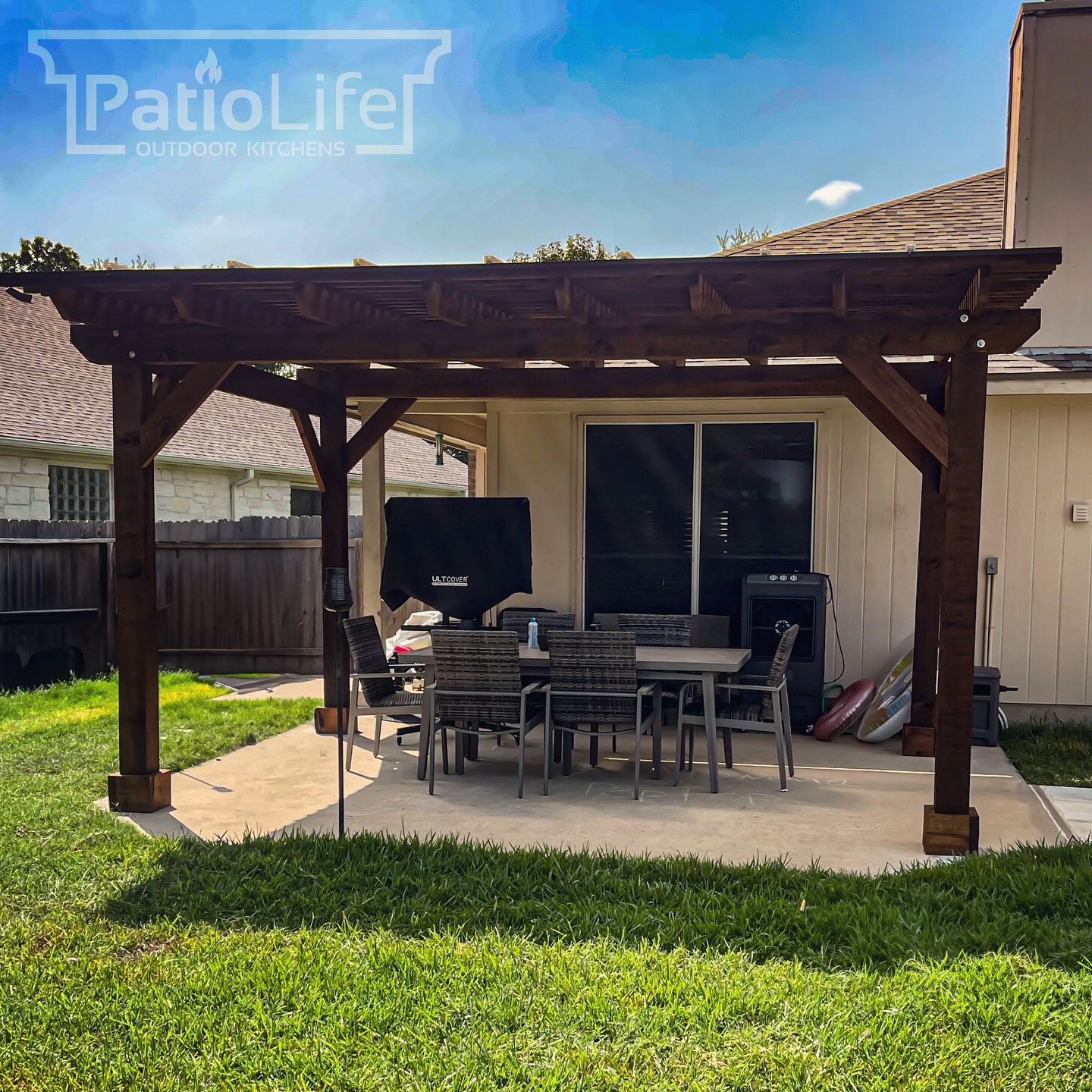 Another Texas patio protected from the sun & rain, and a great place to be enjoyed anytime! #PatioLife