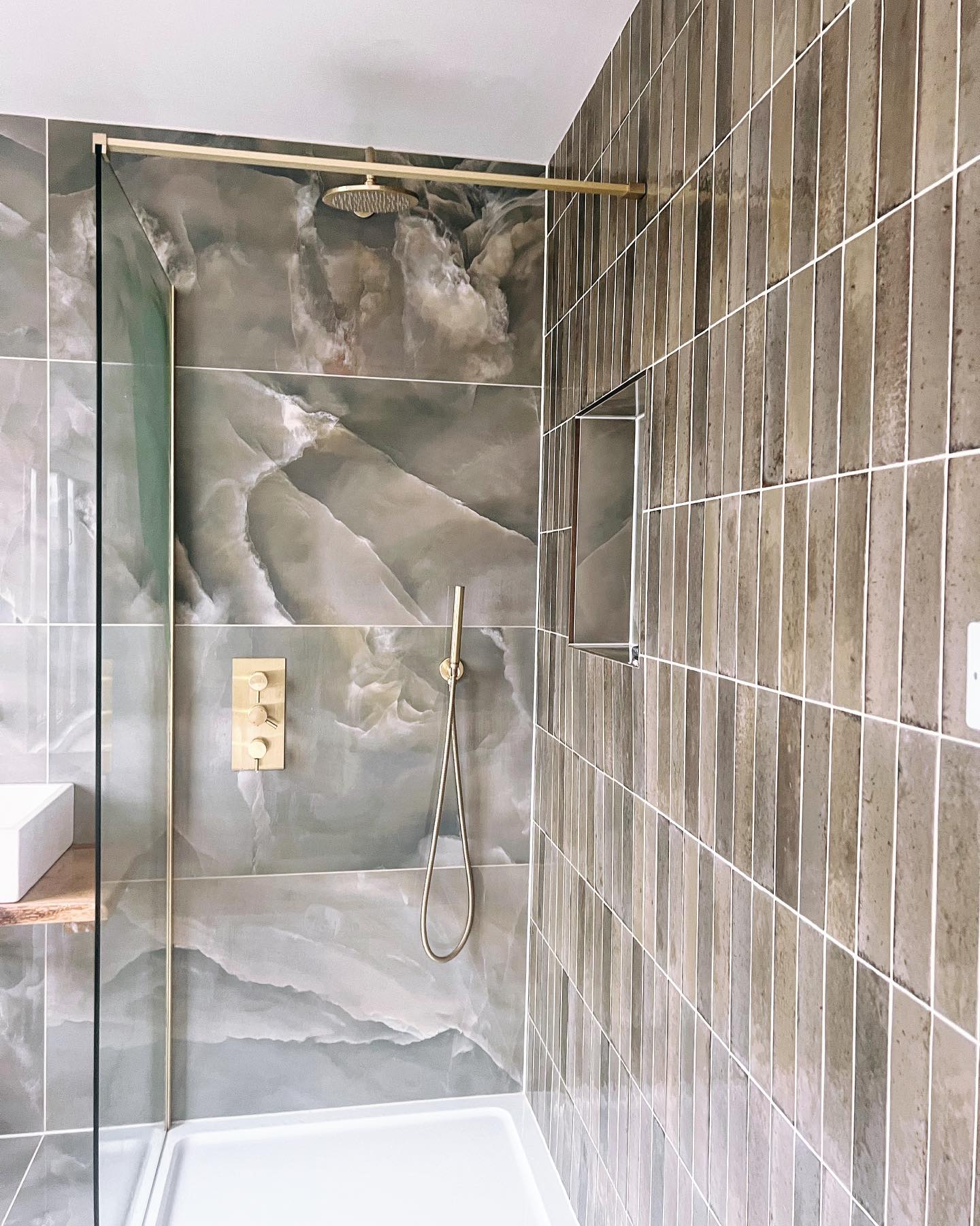 Tiles of dreams. We absolutely love this ensuite bathroom completed by Murrills 😍😍 #tiles #tiledesign #olivegreen #ensuite #ensuitebathroom #ensuitebathroom #ensuitebathroom #myhomevibe #myhomestyle #interiors #interiordesign #boutiquestone #boutiquebathroom @boutiquestoneofficial