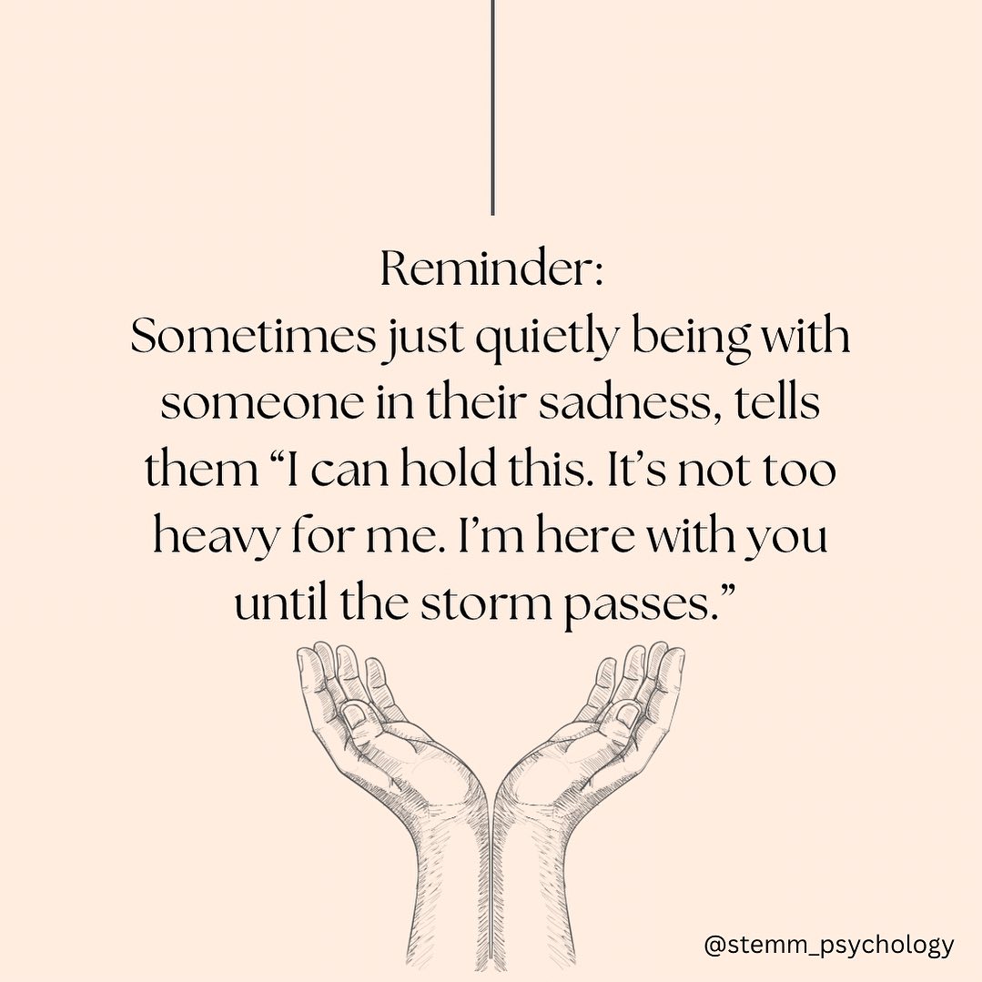 Sometimes, just your presence speaks volumes.
#partsofus #internalfamilysystems #clinicalpsychologist #psychologist #psychologistsofinstagram #therapistsofinstagram #therapy #psychology #psychologistbrisbane #paddingtonbrisbane #emotions #letsheal #cptsd #depression #anxiety #mentalhealthmatters #mentalhealth #emotionregulation #distresstolerance #dbt #schematherapy #grief #support #sadness