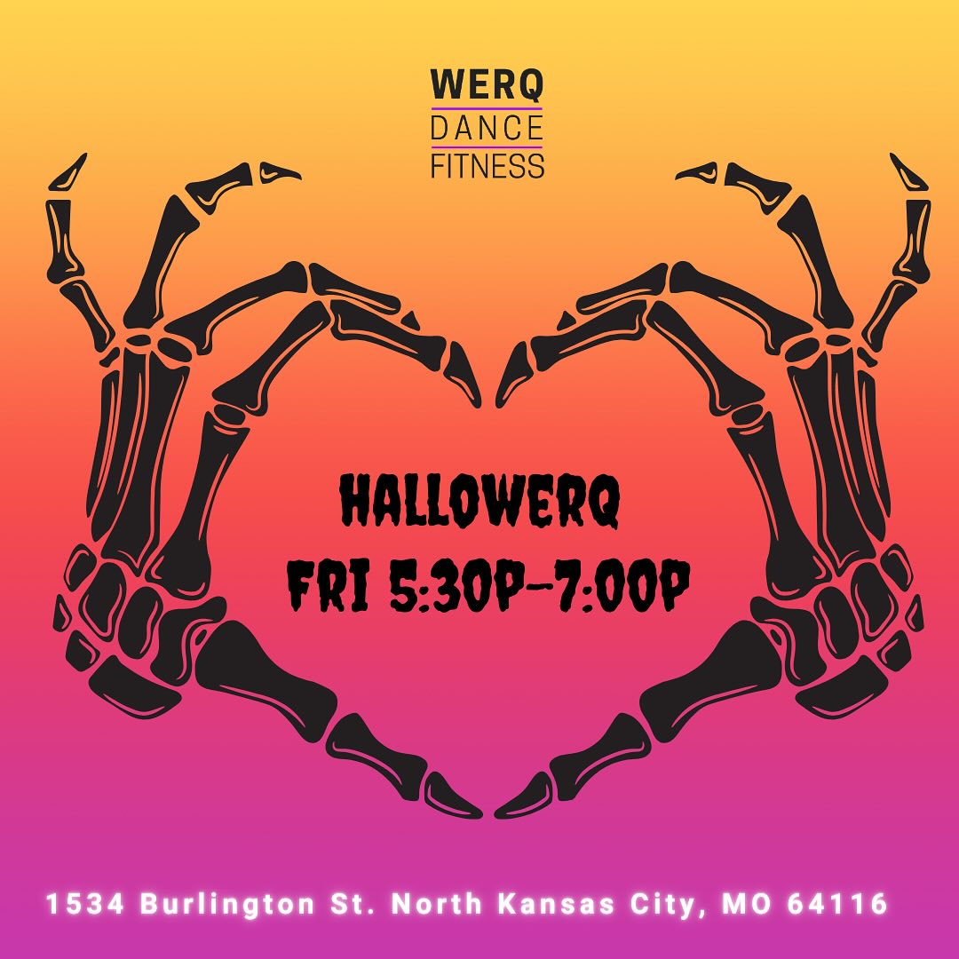 Hey ghosts and ghouls! Join us this Friday for halloWERQ. Costumes encouraged!
Doors open at 5:30p! This is a FREE community workout with a Halloween themed playlist. Tag a friend and we will save you a spot on the dance floor!