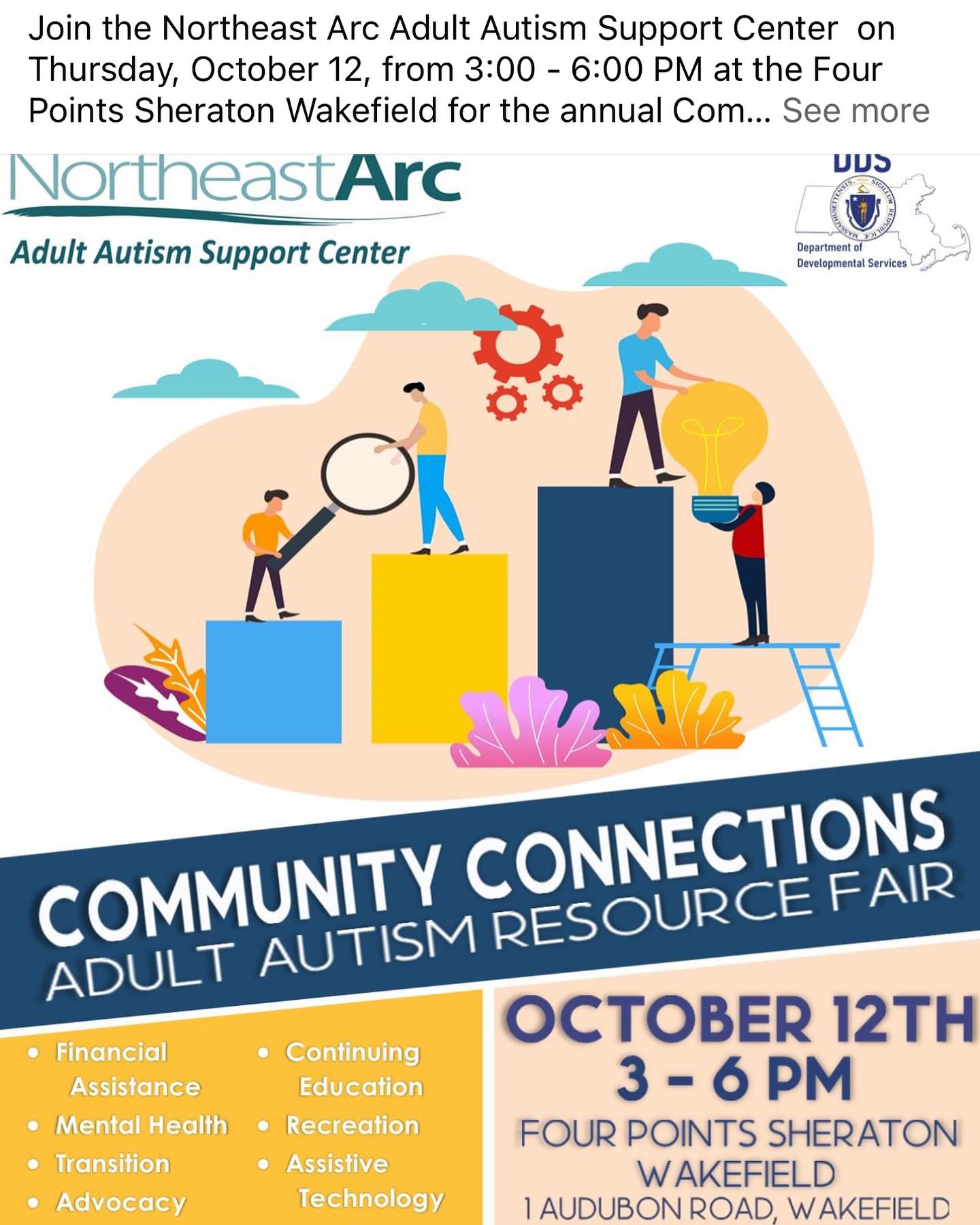 Join us today! Connecting Us will be showcasing our business at the adult autism resource fair!