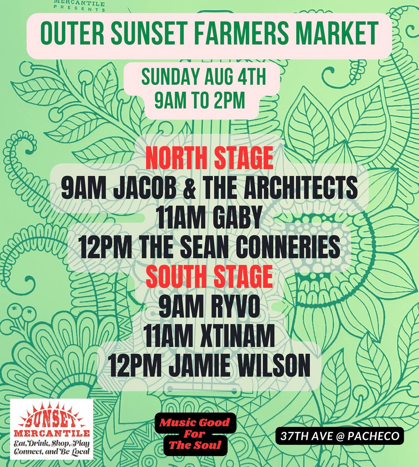 Sunday! Looking forward to having some market fun @outersunsetfarmersmarket!! Thx @sunset_mercantile_music @kevinnorthband #farmersmarket #sanfrancisco #sf #sunsetdistrict #solo #indie #musician