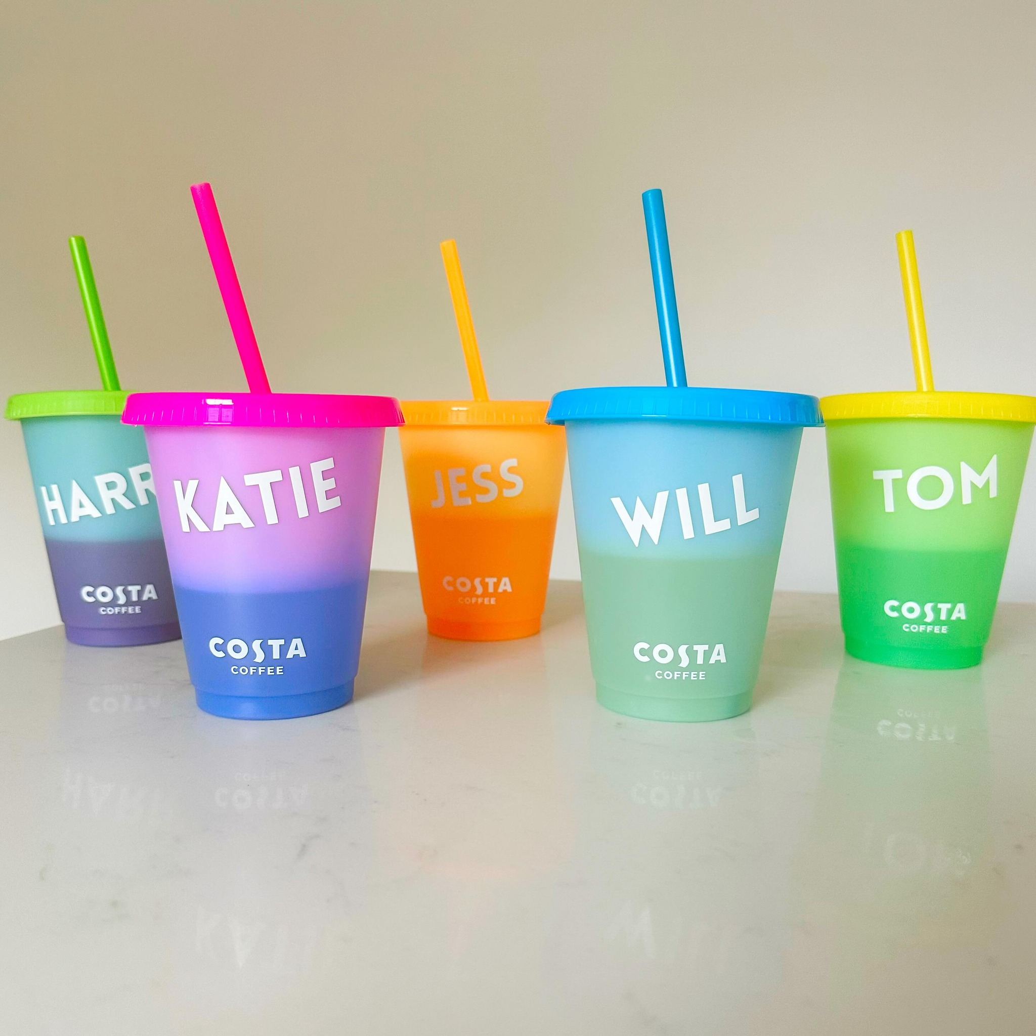 Nothing says summer more than colour changing cups and we are loving these ones from Costa Coffee! Shop via shopping bag icon.