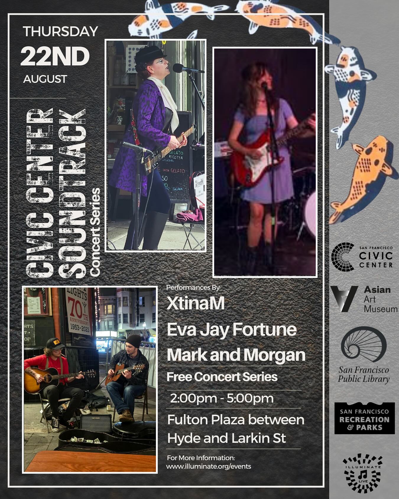 Next #show! Thursday 8/22 2pm @sfciviccenter #soundtrack series! @illumin8live @sunset_mercantile_music @kevinnorthband #sanfrancisco #sf #music #solo #indie #galswhorock