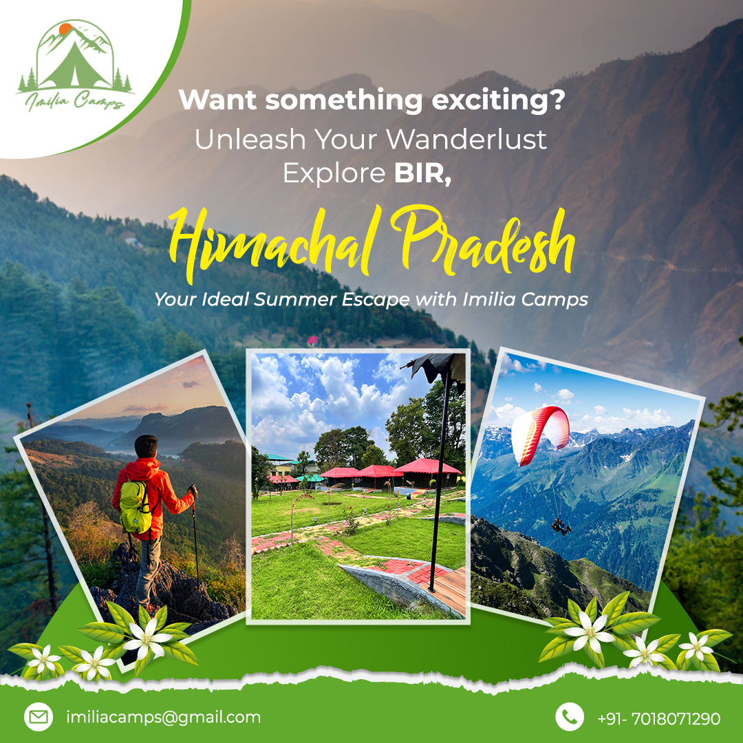 Discover the extraordinary Bir, Himachal Pradesh, and unleash your wanderlust to create unforgettable memories at Imilia Camps.
.
.
.
.
.
#Peace #SummerAdventure #NatureJourney #CulinaryDelights #ExploreAndTaste #OutdoorExploration #AdventureAwaits #SummerEscape #NatureAndFood #DiscoverAndSavor