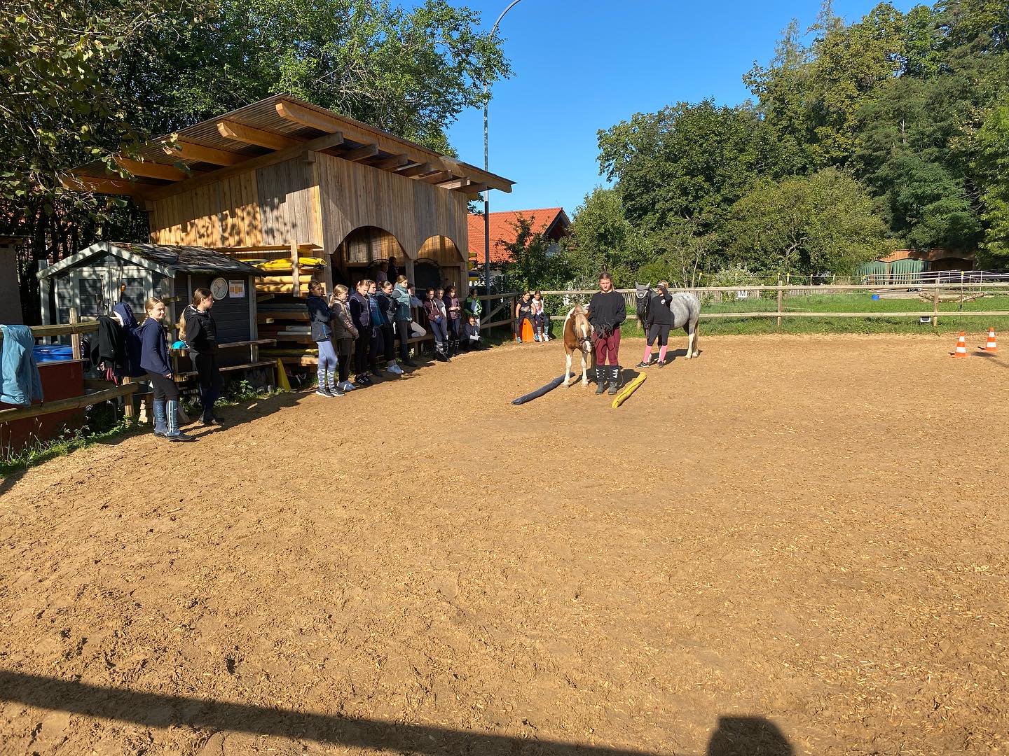 22 angehende Prüflinge für die #Reitabzeichen 10-7 👉🏻 Station #Bodenarbeit 👈🏻 üben wir heute