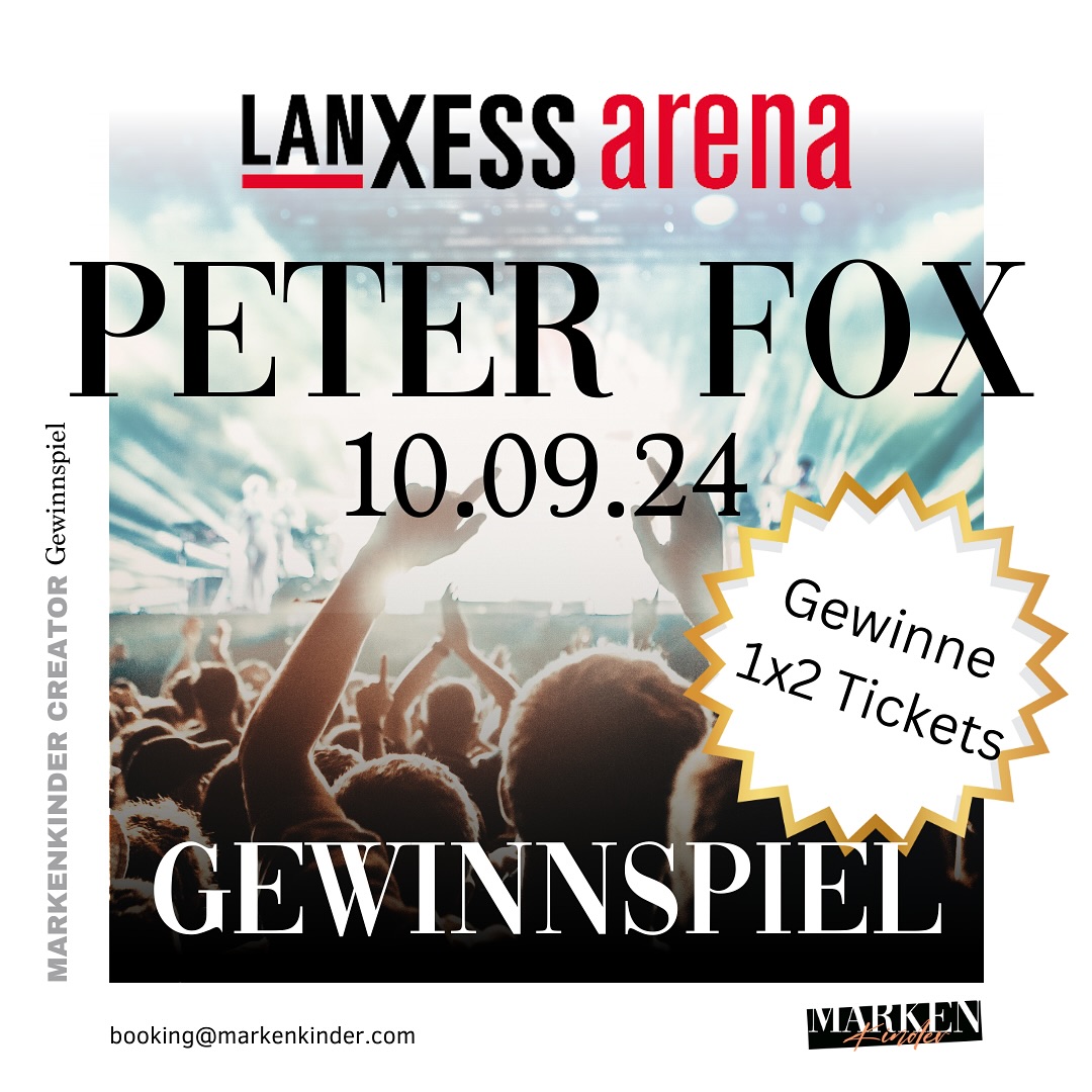GEWINNSPIEL🧡
Wir verlosen 1 x 2 Tickets für das @peterfoxberlin Konzert in der LANXESS arena in Köln am 10.09.2024 😍🎉
Gewinnspielbedingungen:
1. Folge @lanxessarena und @markenkinder auf IG.
2. Like diesen Beitrag.
3. Markiere in den Kommentaren die Person, mit der du gerne zum Konzert möchtest.
Wir wünschen dir viel Glück!😍
Teilnahmebedingungen:
• Teilnahme ab 18 Jahren.
• Das Gewinnspiel läuft bis zum 06.09.2024.
• Die Gewinner werden von uns per Direct Message (DM) kontaktiert.
• Dieses Gewinnspiel steht in keiner Verbindung zu Instagram und wird in keiner Weise von Instagram gesponsert, unterstützt oder organisiert.
Datenschutzhinweis:
Die im Rahmen des Gewinnspiels erhobenen personenbezogenen Daten werden ausschließlich für die Durchführung des Gewinnspiels verwendet und nach Abschluss des Gewinnspiels gelöscht.
Haftungsausschluss:
Der Rechtsweg ist ausgeschlossen. Eine Barauszahlung des Gewinns ist nicht möglich. Sollte der Gewinner nicht innerhalb von 48 Stunden nach Benachrichtigung reagieren, behalten wir uns das Recht vor, einen neuen Gewinner zu ermitteln.
Hinweis zur Freistellung von Instagram:
Dieses Gewinnspiel wird durch die Agentur Die Markenkinder in Kooperation mit der LANXESS arena veranstaltet. Instagram steht in keiner Verbindung zu diesem Gewinnspiel und ist kein Ansprechpartner bezüglich des Gewinnspiels.
#gewinnspiel #verlosung #auslosung #konzert #lanxessarena #nickiminaj #livemusic #veranstaltung #sommer #köln #werbeagentur #agentur #socialmediamarketing #markenkinder