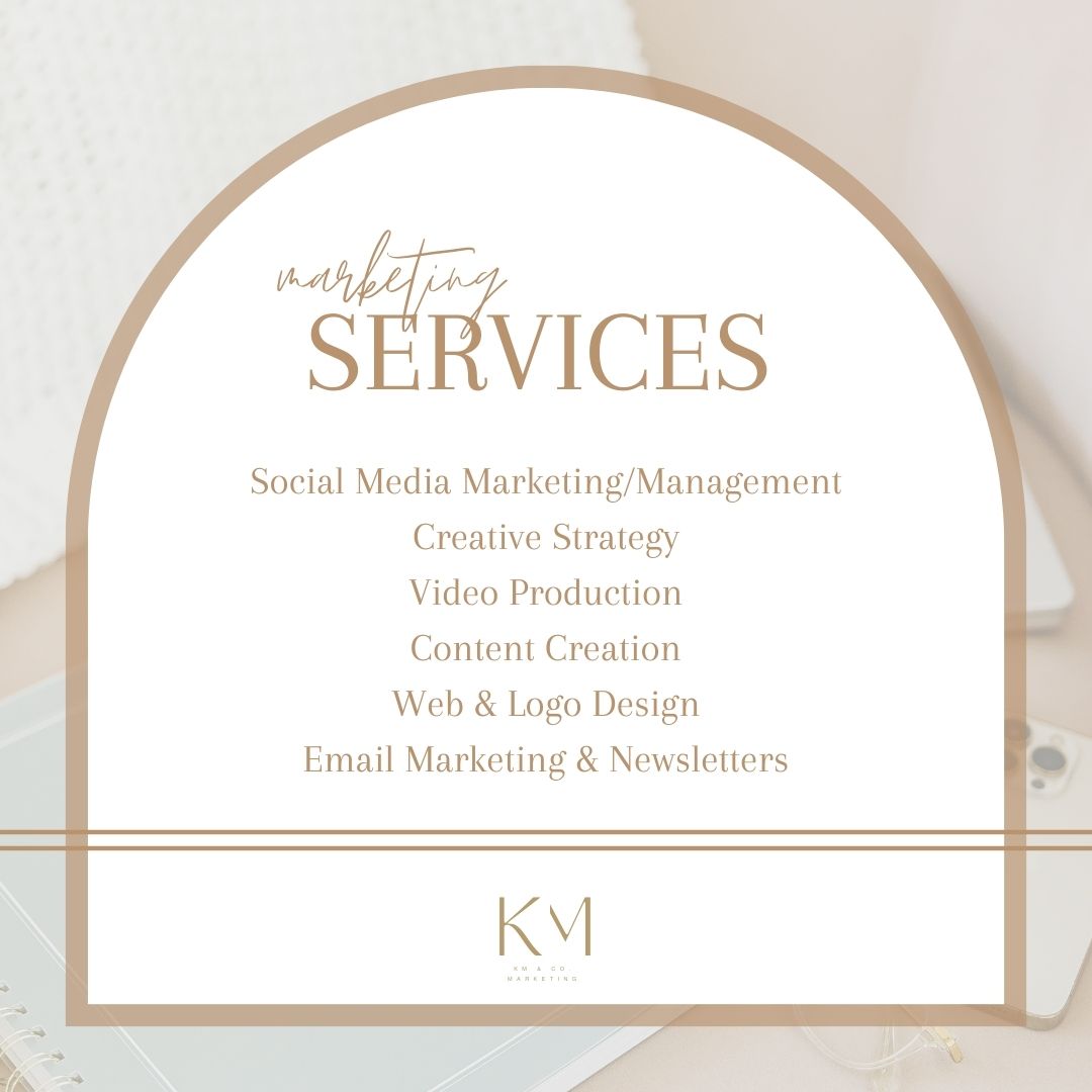 Here is just a glimpse of the marketing services offered at KM & Co. Marketing! ✨ From social media management, to video production, I would love to chat with you about what would better help your small business!
#socialmediamanagement #marketing #growyourbusiness #marketing101 #MarketingServices #videoproduction #mylifemediavideography #kmcomarketing #smallbusinessbigdreams