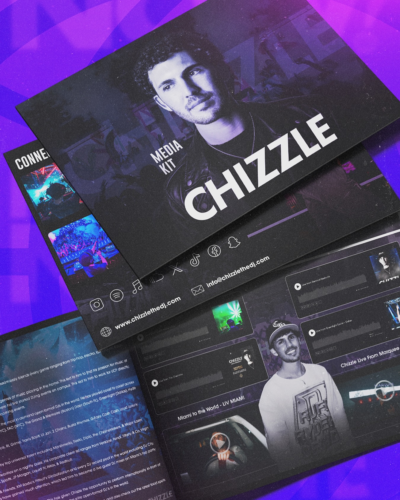@djchizzle needed a fresh new update to his Press Kit so we gave him the proper treatment and made sure his recent tours and content was properly showcased with a click of a button‼️ #MakeItNow