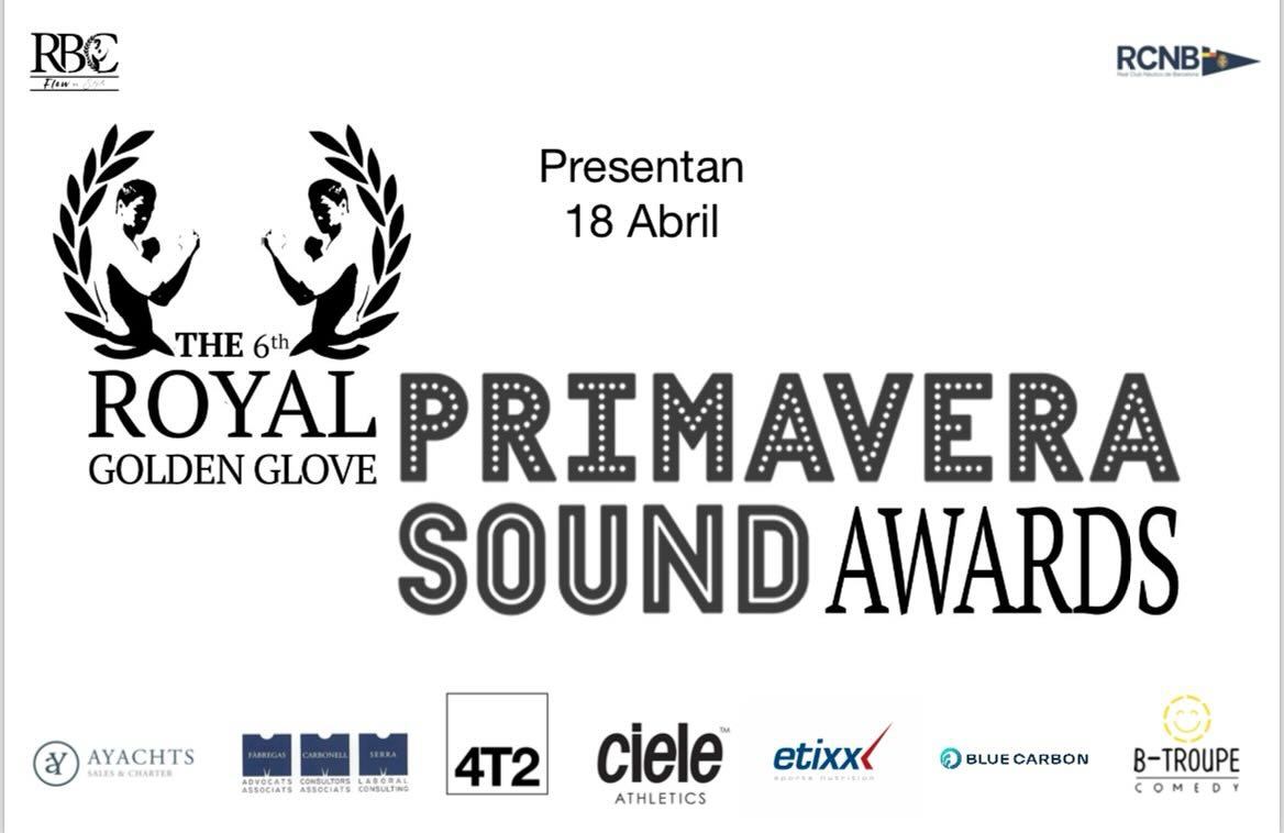 Próximo 18 de Abril en el Real Club Nautico Barcelona, presentamos el Royal Golden Glove 6th Edición . Con el apadrinamiento de Primavera Sound. Día que celebramos la entrega de premios a los mejores boxeadores del club. Royal Golden Glove edición del año y honorífico. Gracias a las empresas que colaboran y comparten nuestro deporte y el concepto de Royal Boxing Club Barcelona
@primavera_sound
@ayachts_
@etixx_spain
@4t2.run
@cieleathletics
@b_troupe_comedy
@fabregasassociats
@tp52bluecarbon
@rcnbarcelona
#primavera_sound
#ayachts
#etixx
#ciele
#etixxembassador
#4t2
#bluecarbonsalvemoselmar
#stylerbc
#flowrbc
#rcnbarcelona